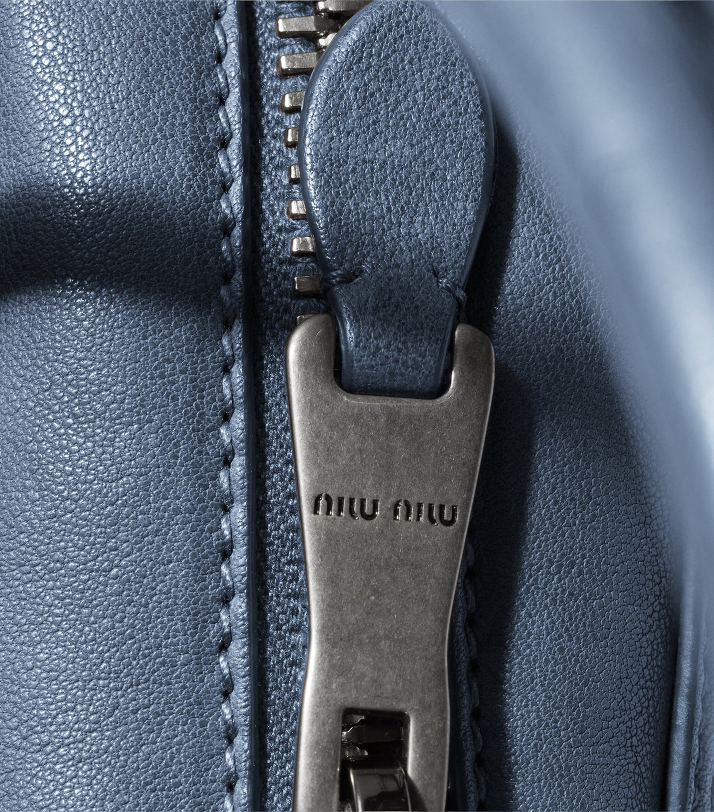 Miu Miu Nappa Leather Vivant Top-Handle Bag Blue Image 5