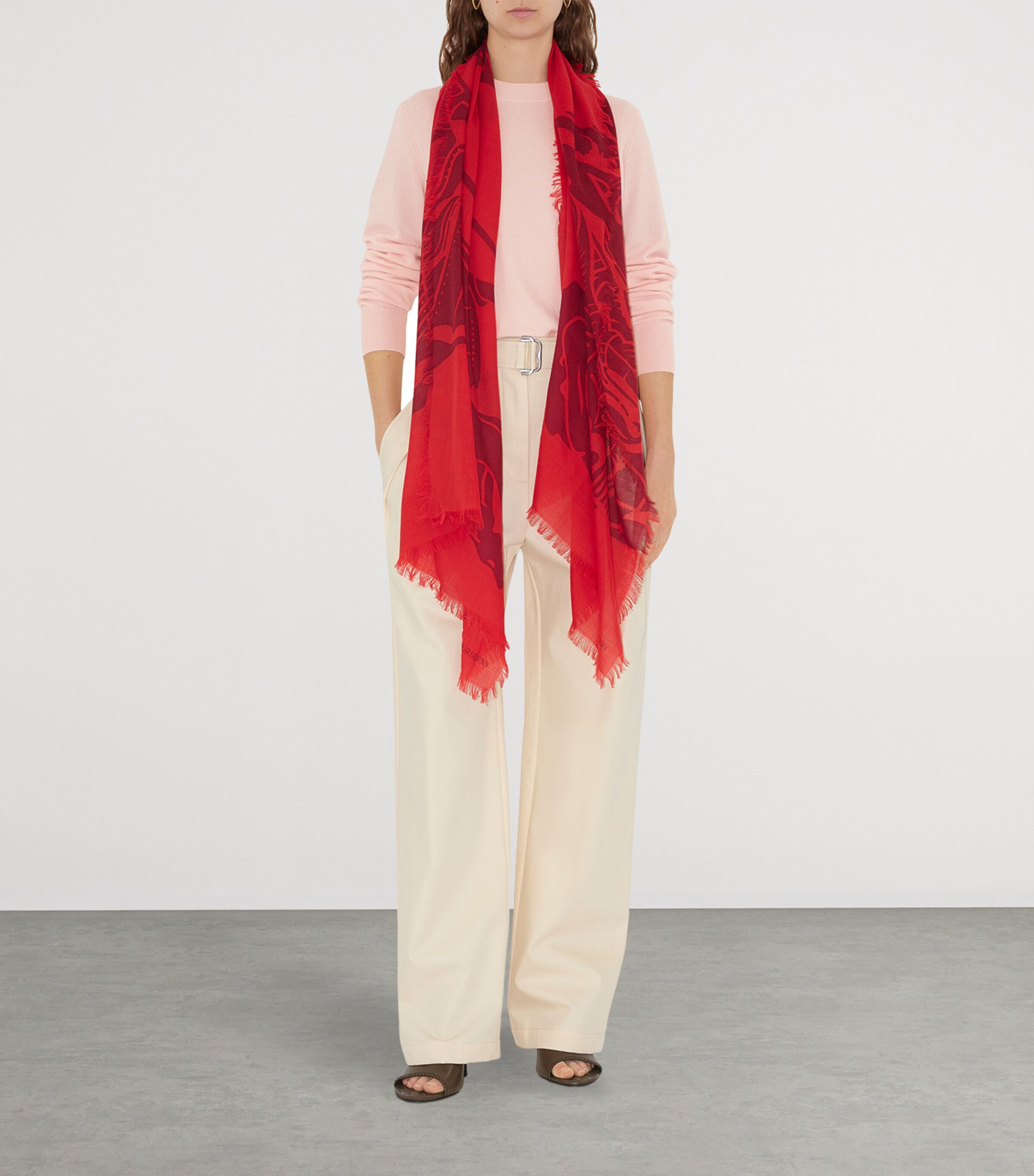 Wool Wide EKD Scarf OXBLOOD RED Image 3