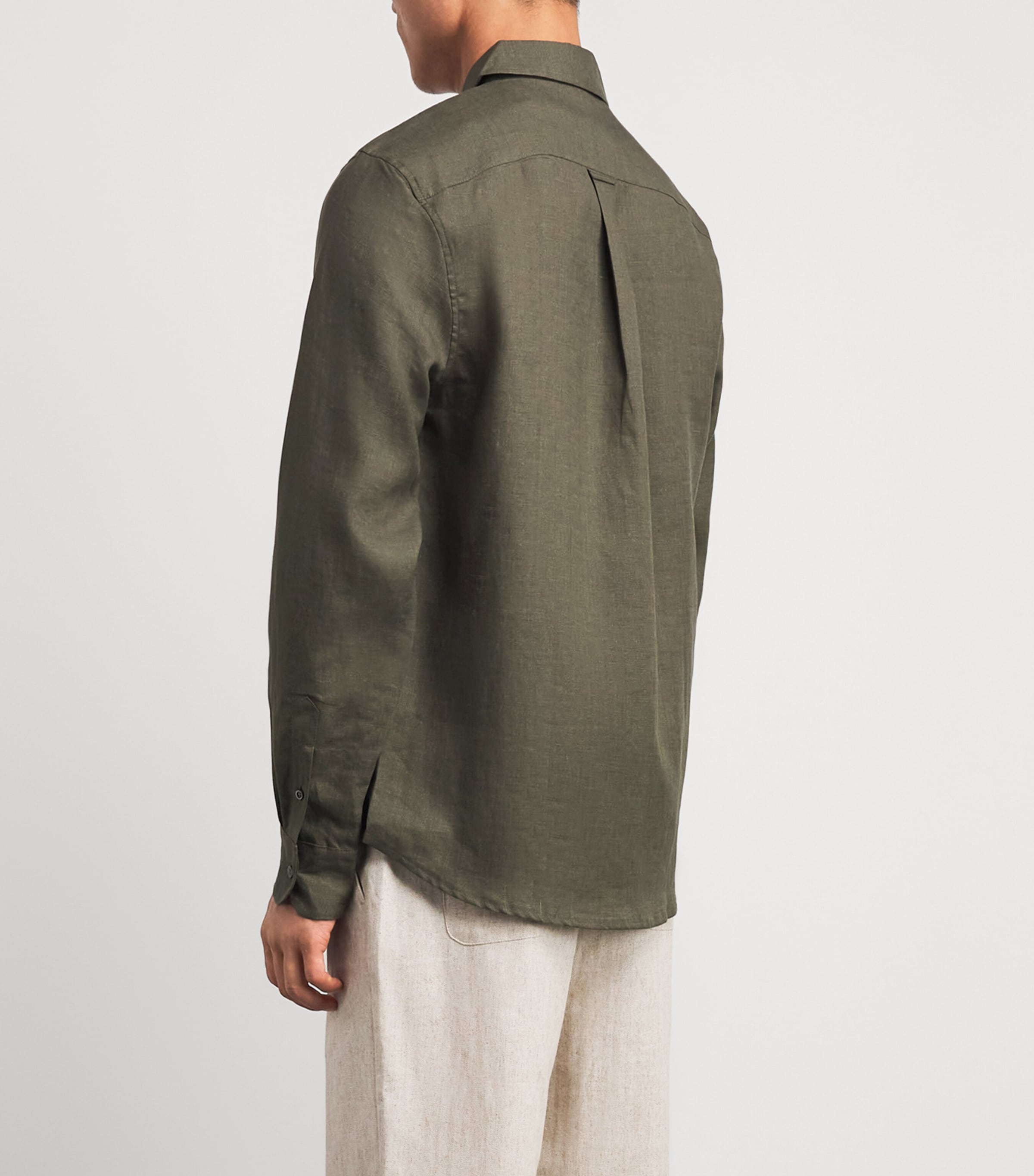 Derek Rose Mens Linen Monaco Shirt Gre Image 5