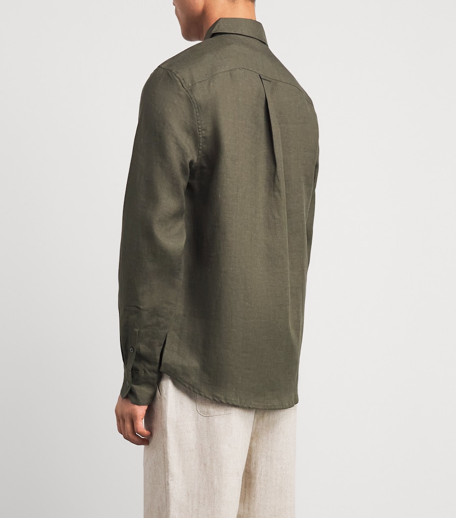 Derek Rose Mens Linen Monaco Shirt Gre Image 5