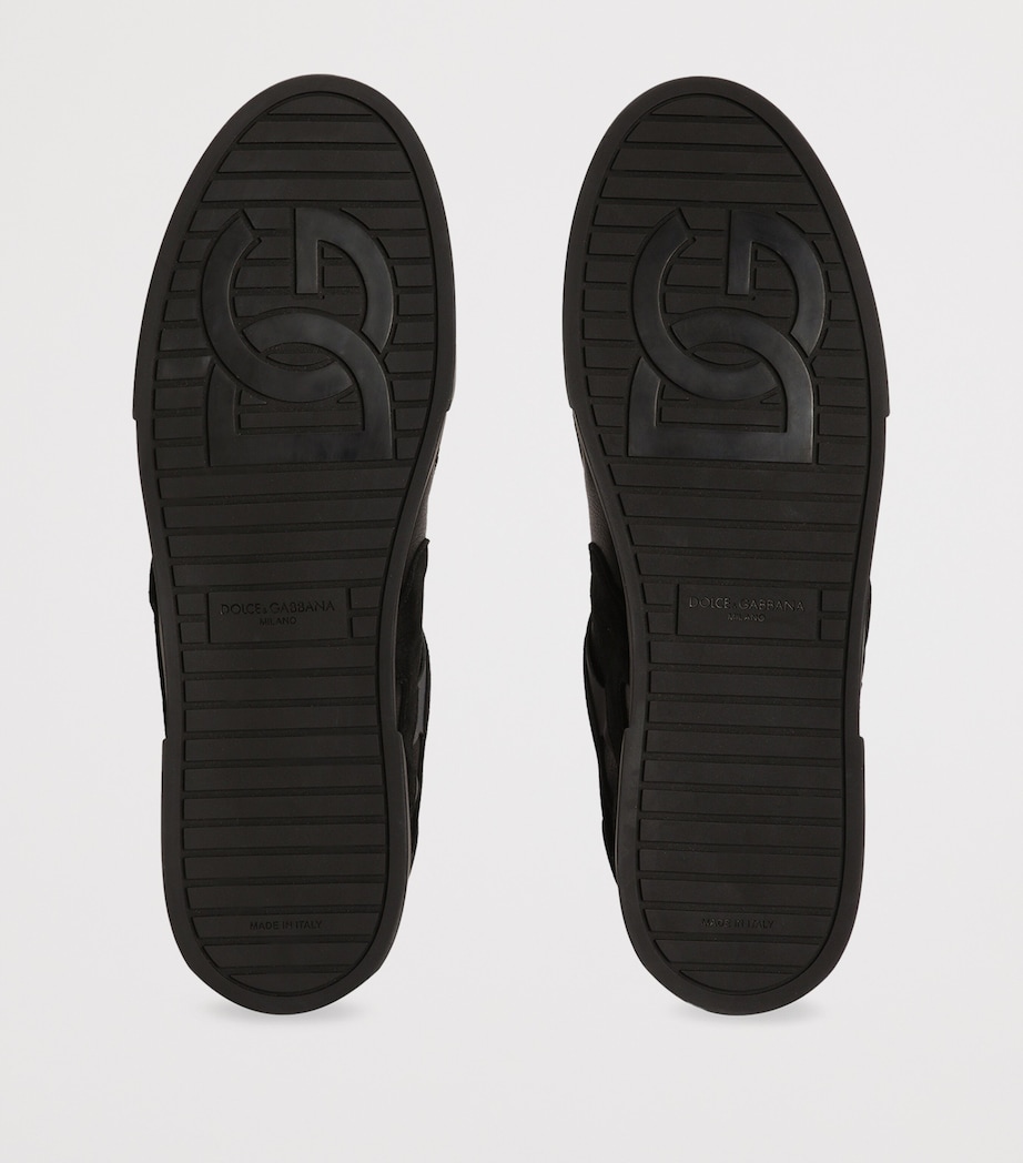 Dolce&Gabbana Leather-Panelled Logo Sneakers Black/black Image 5