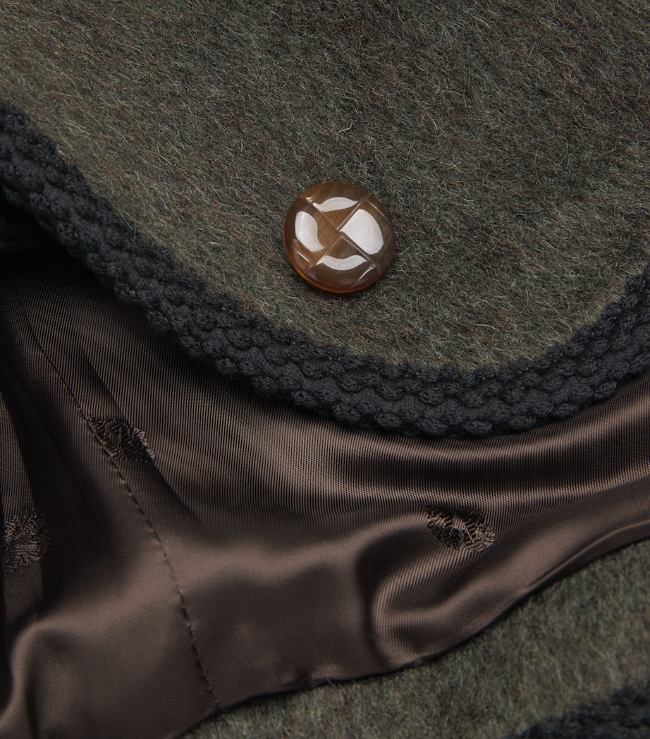 Mohair-Wool-Blend Curly Jacket V005 DARK GREEN Image 5