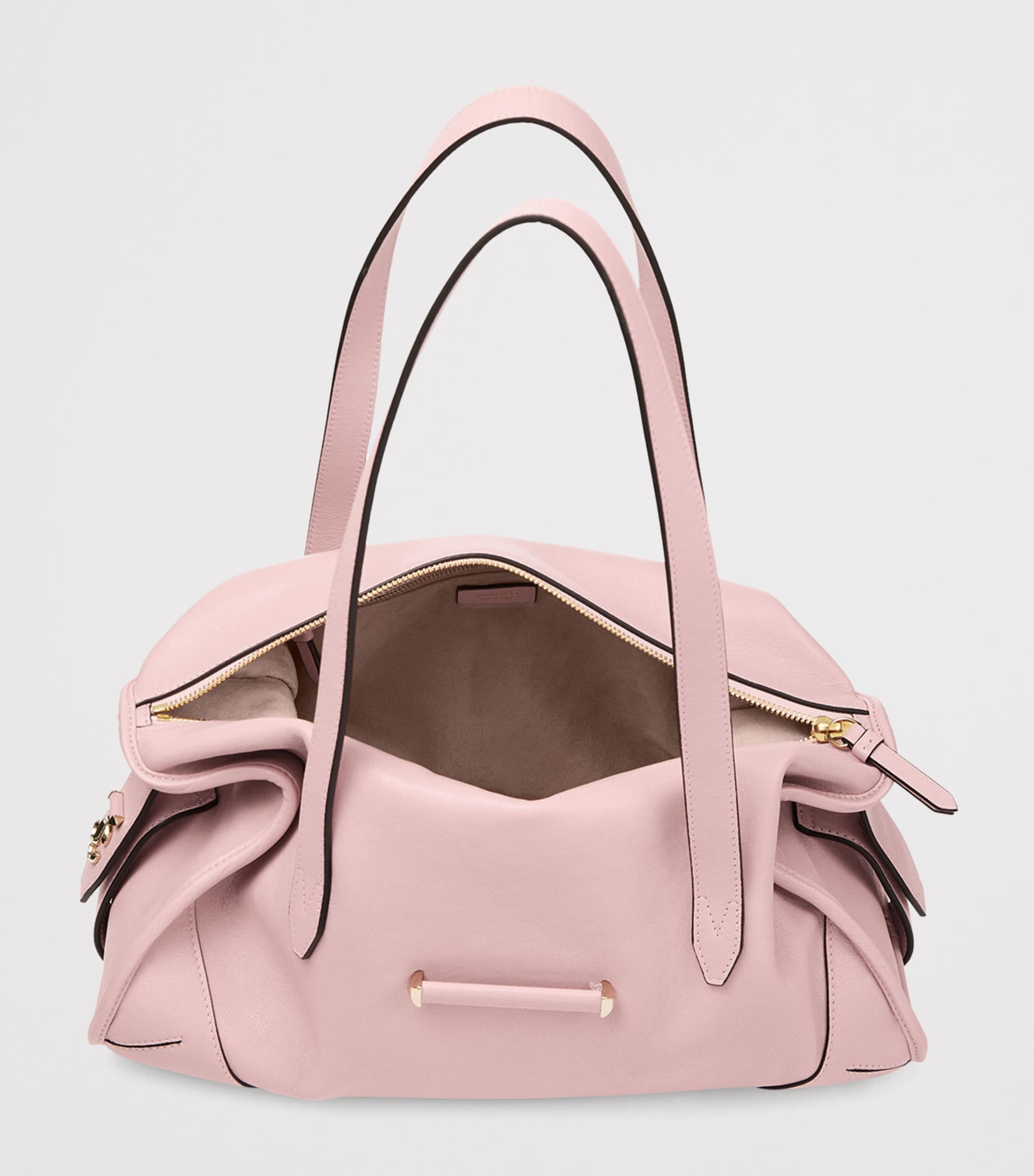 Medium Leather Bar Holdall Bag ROSE/SHINY GOLD Image 4