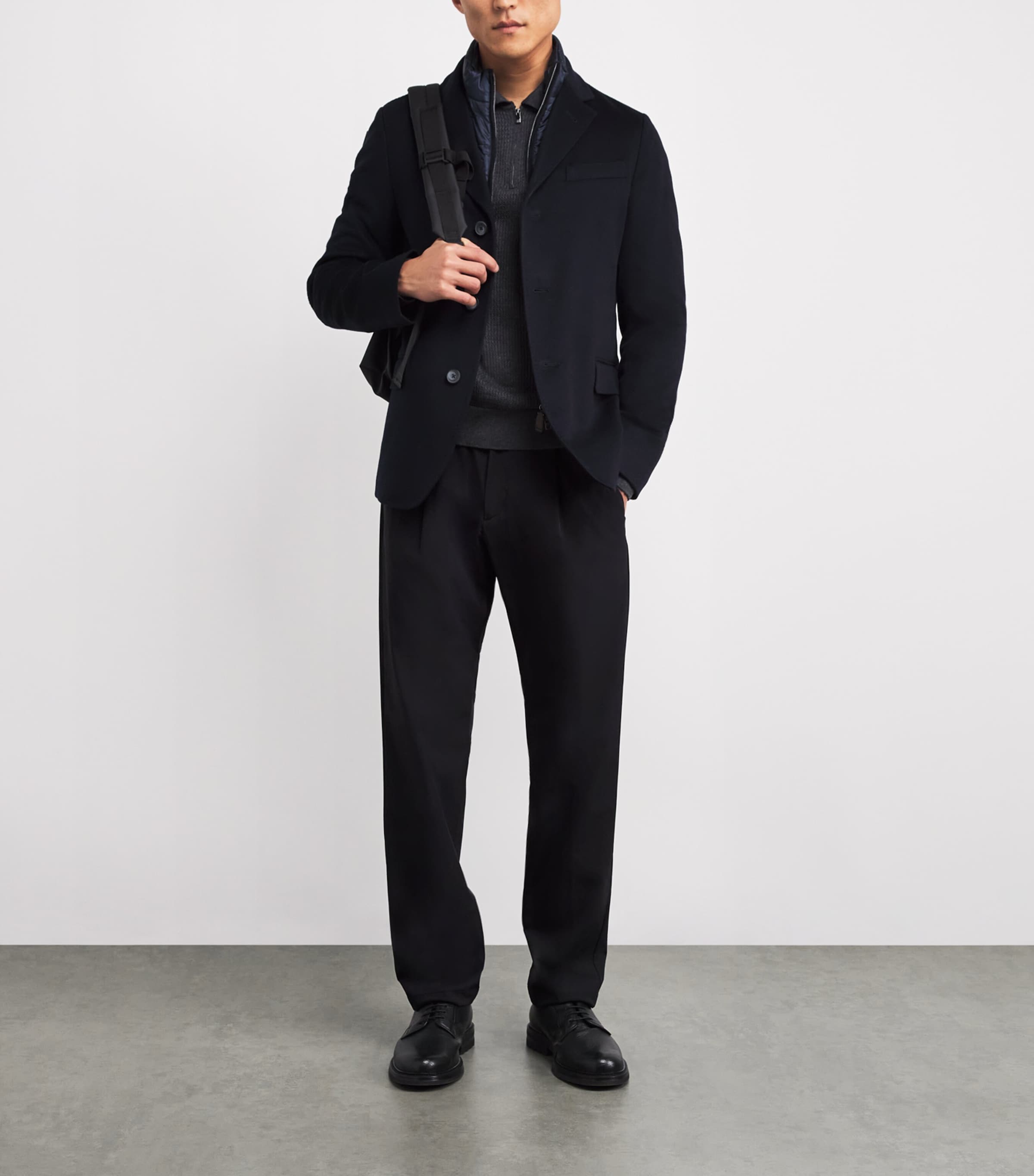 Technical Water-Repellent Drawstring Trousers 9300 BLACK Image 2