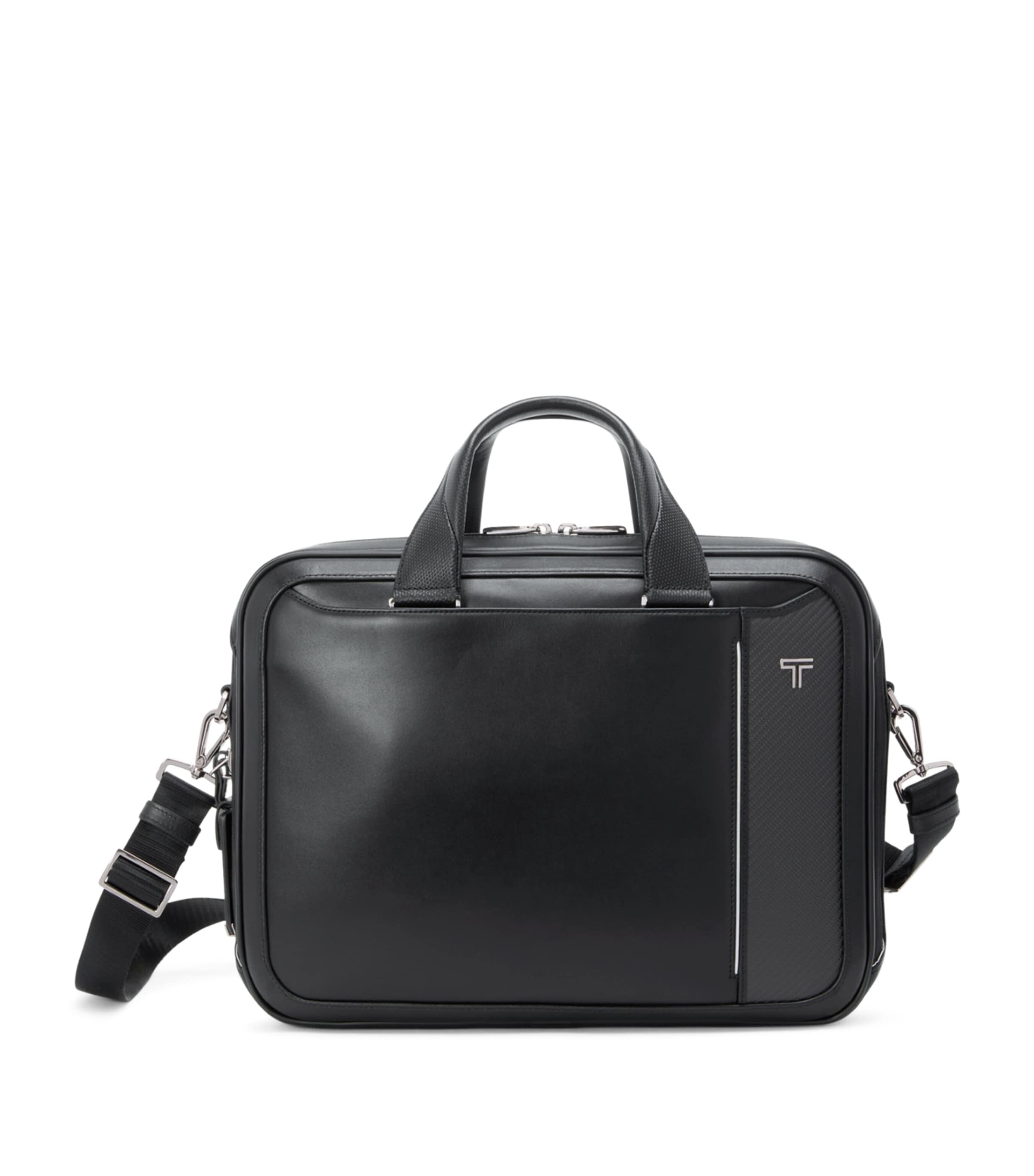 Tumi Leather Arrivé Hannover Slim Briefcase In Black