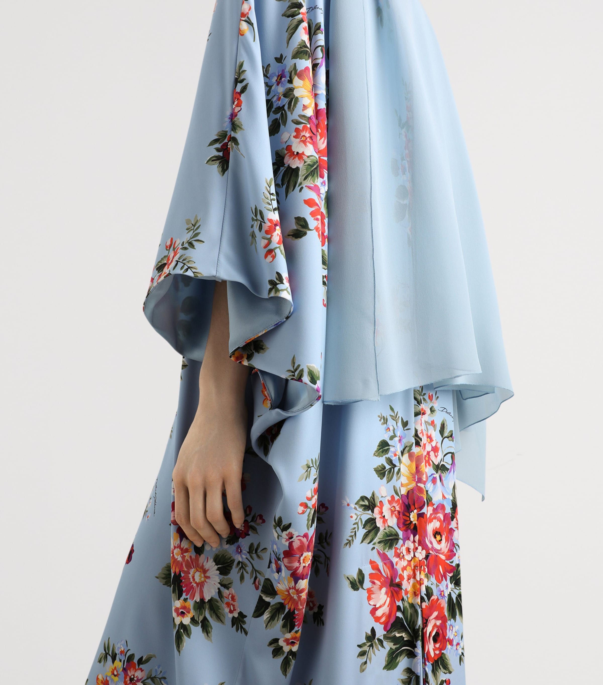 Dolce&Gabbana Womens Silk-Blend Floral Maxi Dress Mazz Image 5