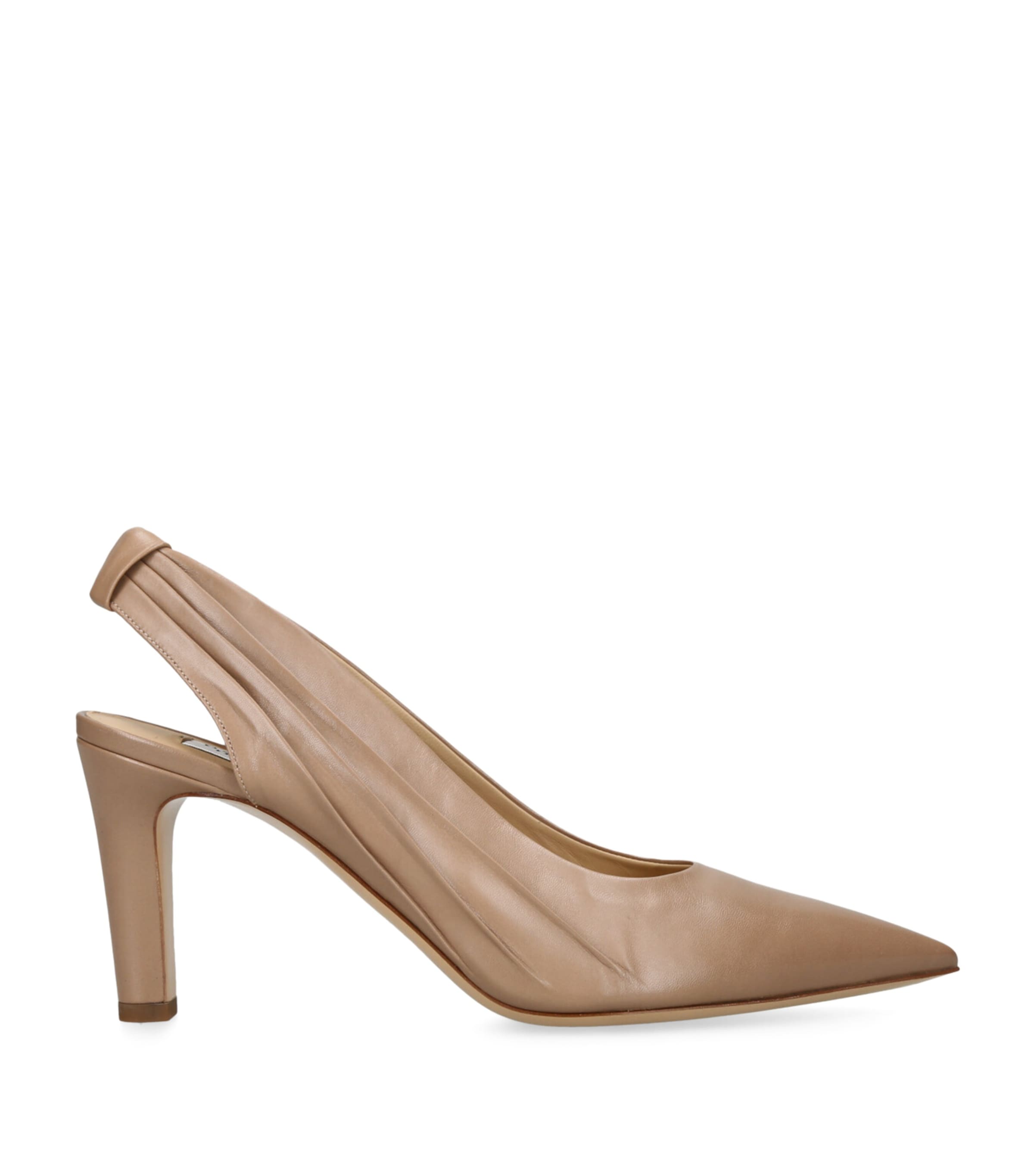 Leather Amari Slingback Pumps 75 BEIGE Image 1