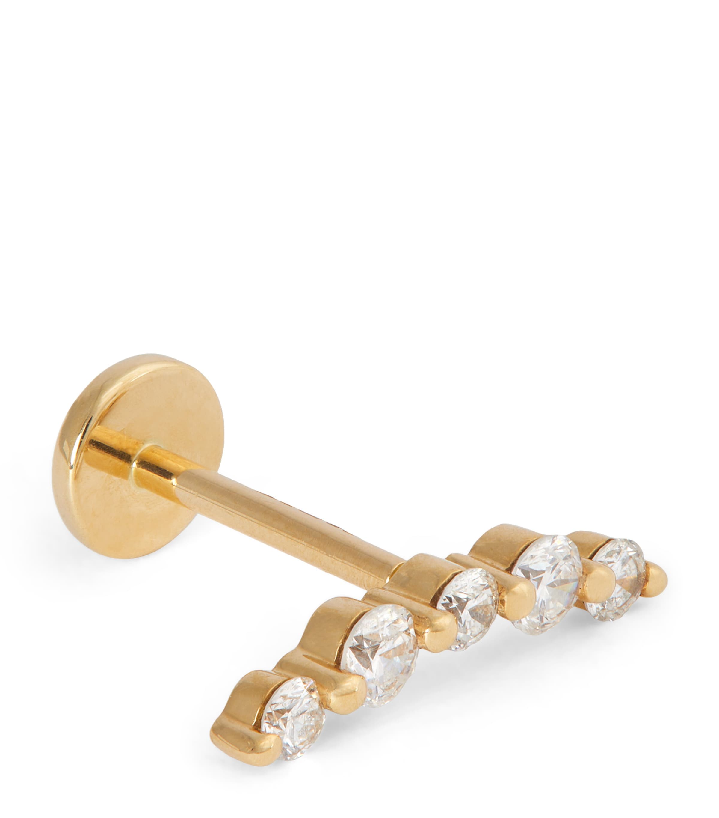 Persée Yellow Gold And Diamond Curvy Single Earring In Gold