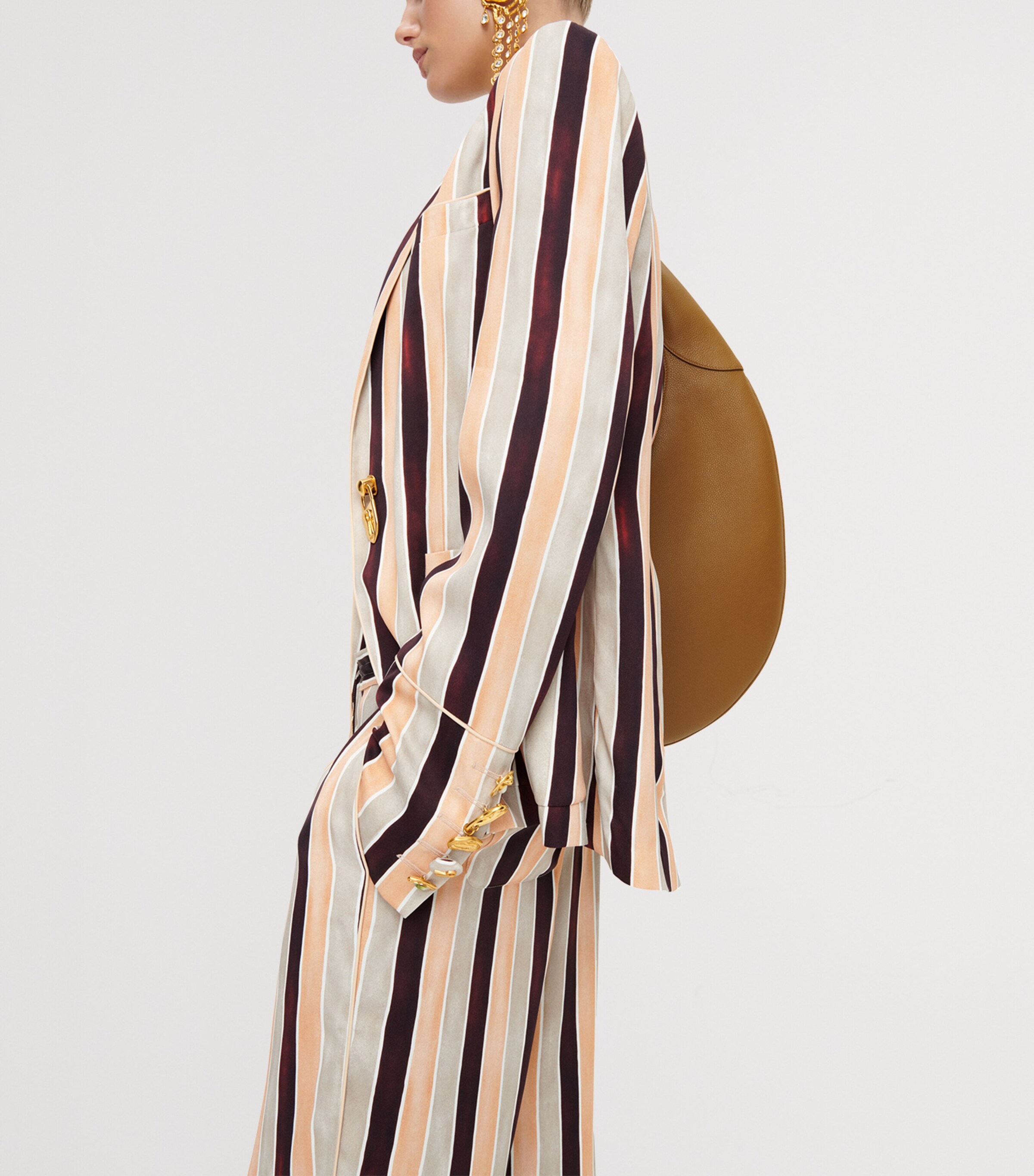 Satin Stripe Padlock Blazer 988 SAND/MULTI Image 4