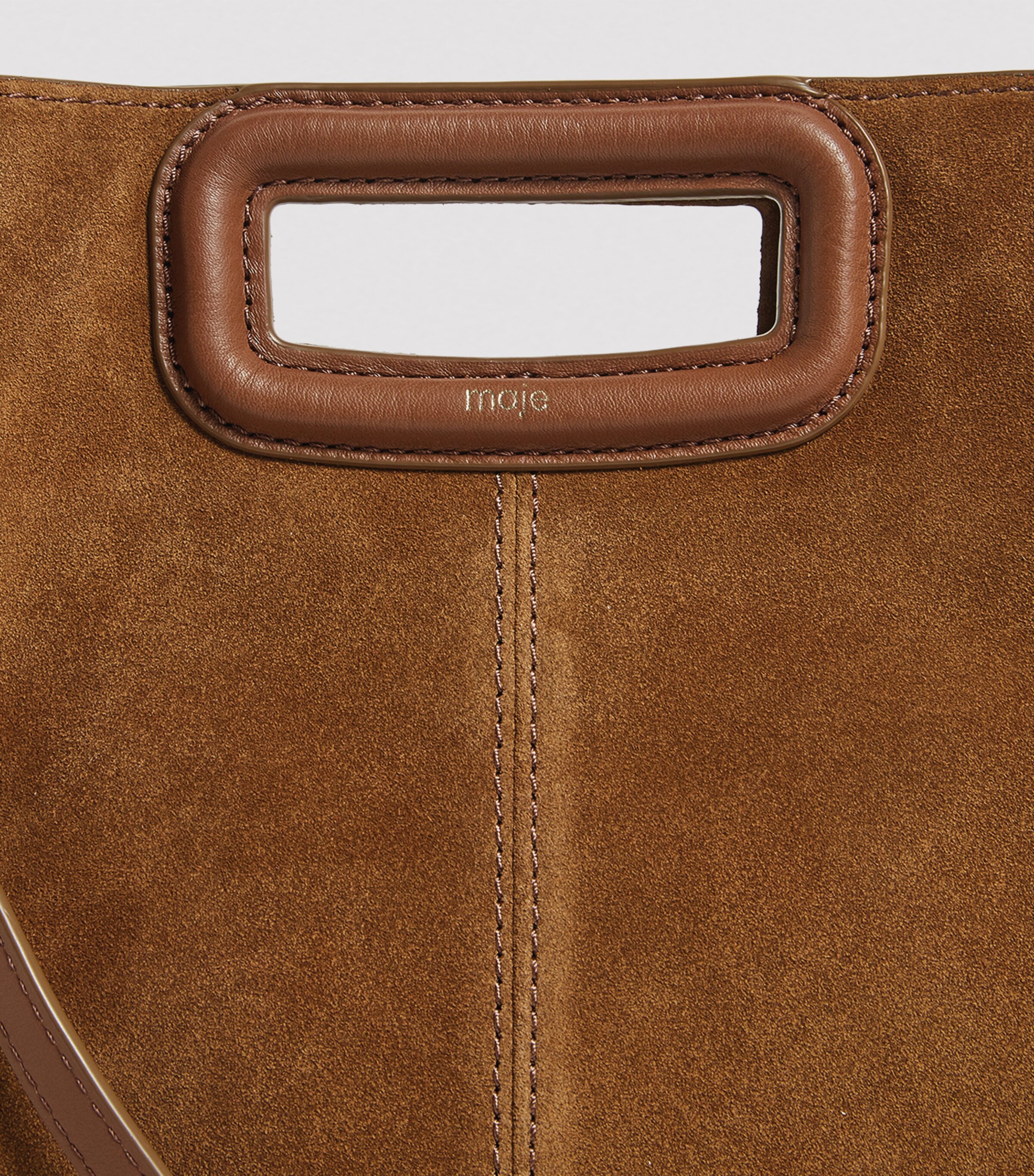 Suede M Top-Handle Bag CAMEL Image 12