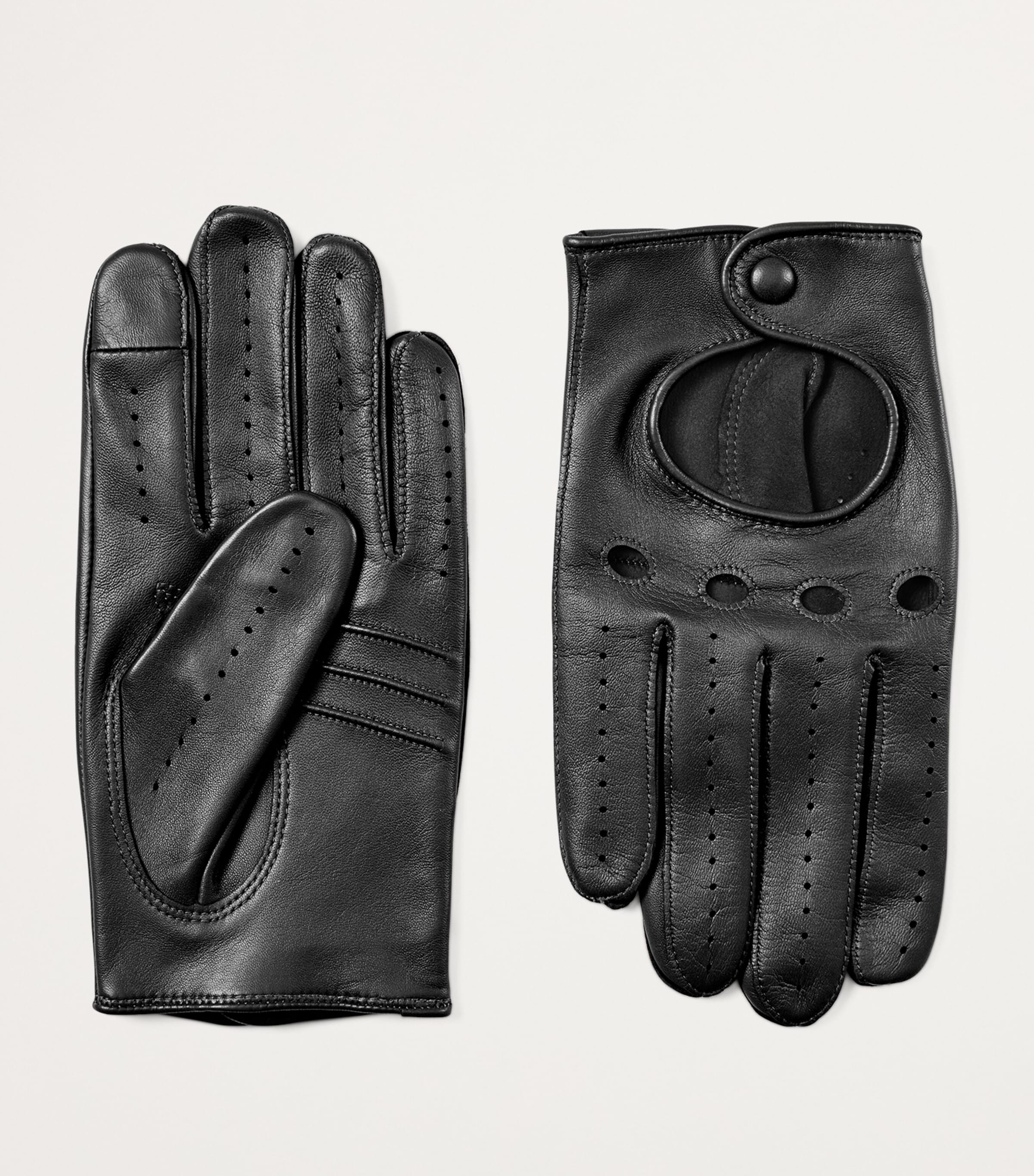 Men's Nappa Leather Driving Gloves (Small) BLACK Image 2