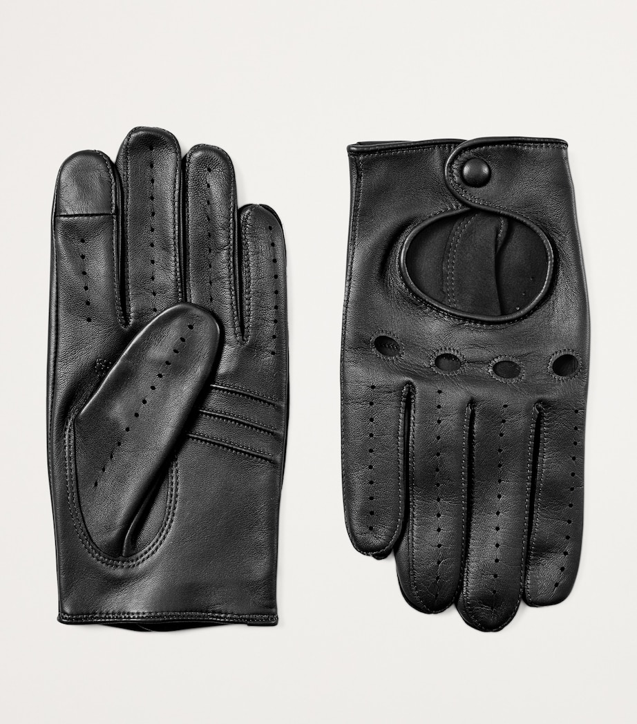 Men's Nappa Leather Driving Gloves (Small) BLACK Image 2