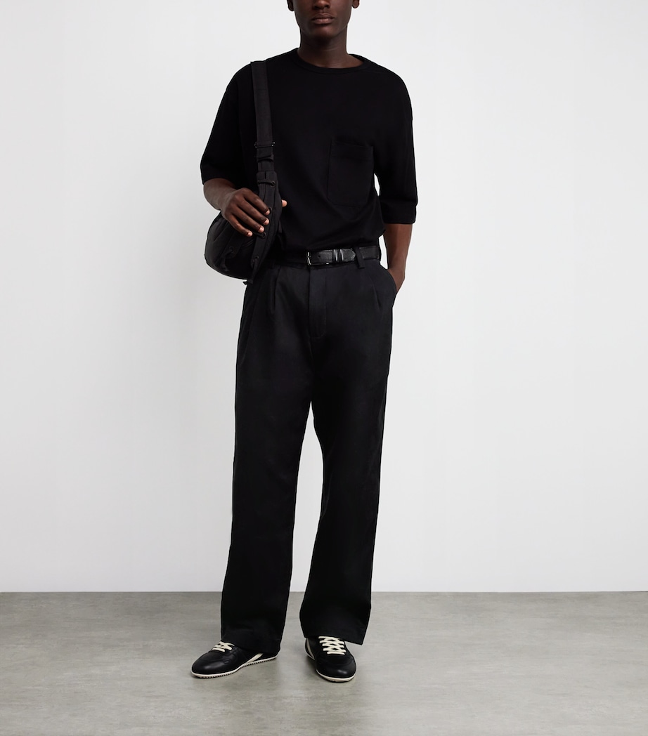 Pleat-Detail Wide-Leg Trousers A669-1879-BLK Image 2