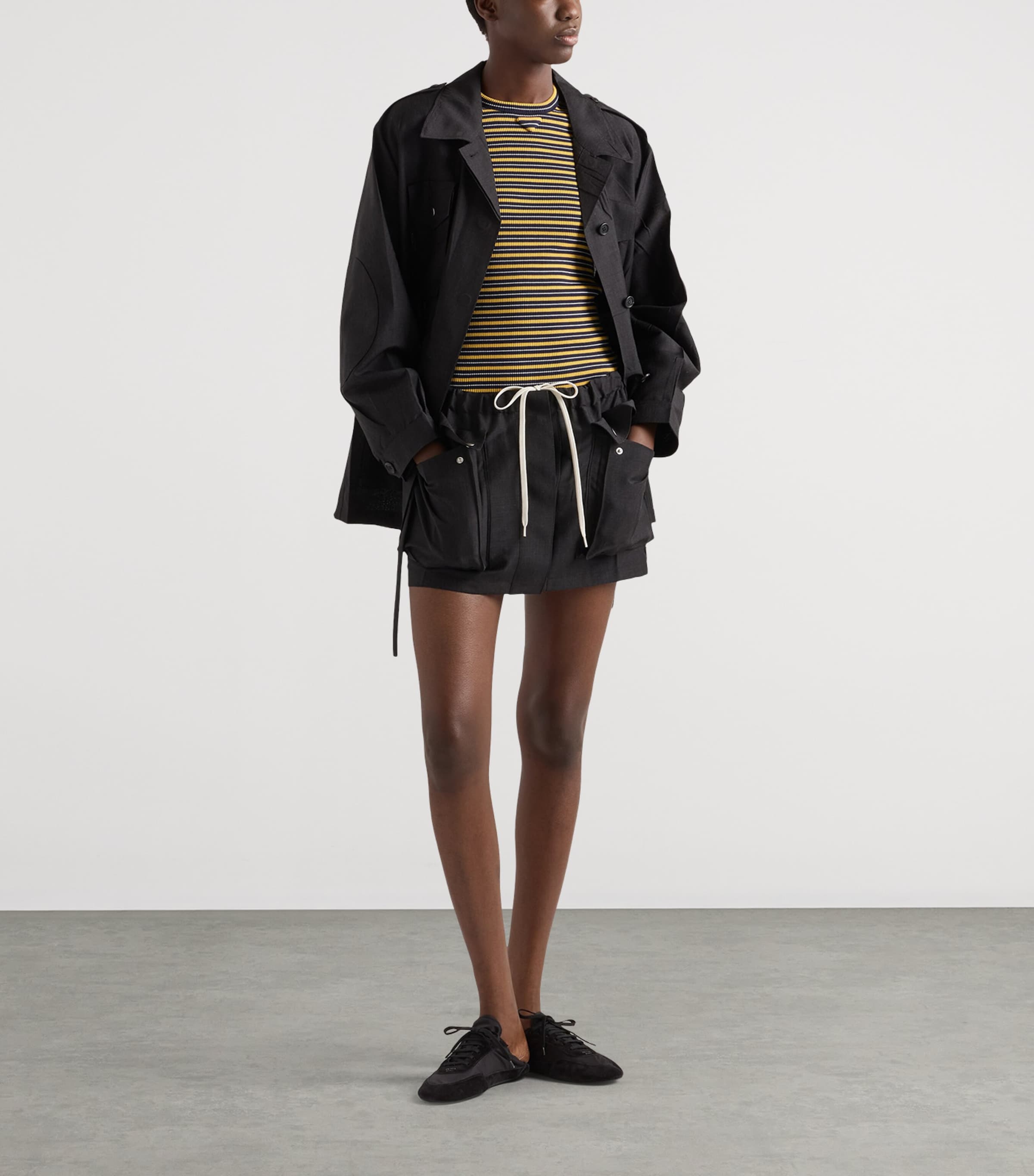 Prada Womens Mohair-Wool Mini Skirt Image 2