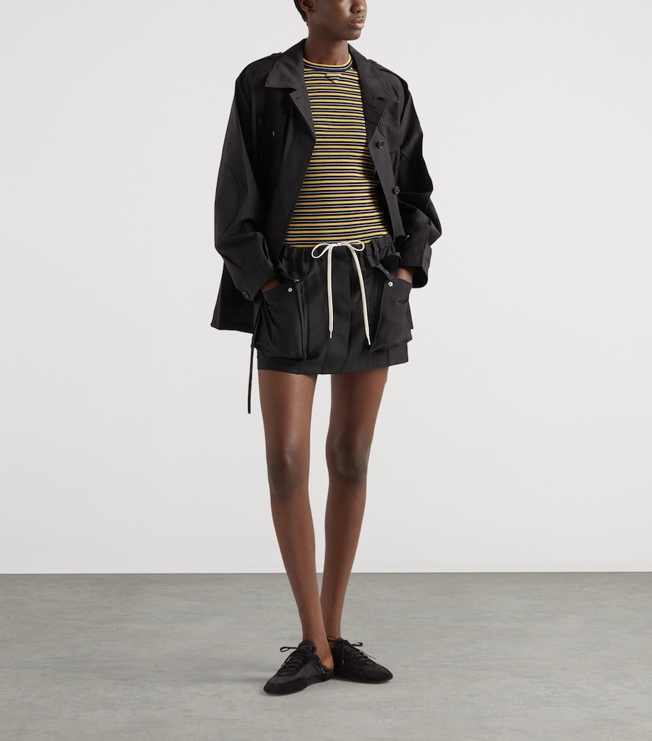 Prada Womens Mohair-Wool Mini Skirt Image 2