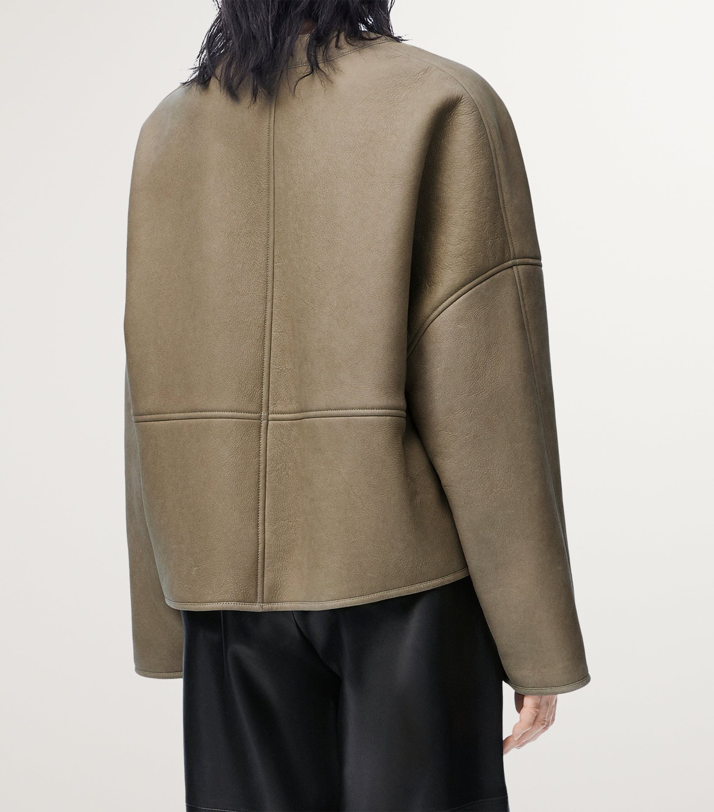 Shearling Cardigan KHAKI GREEN Image 4