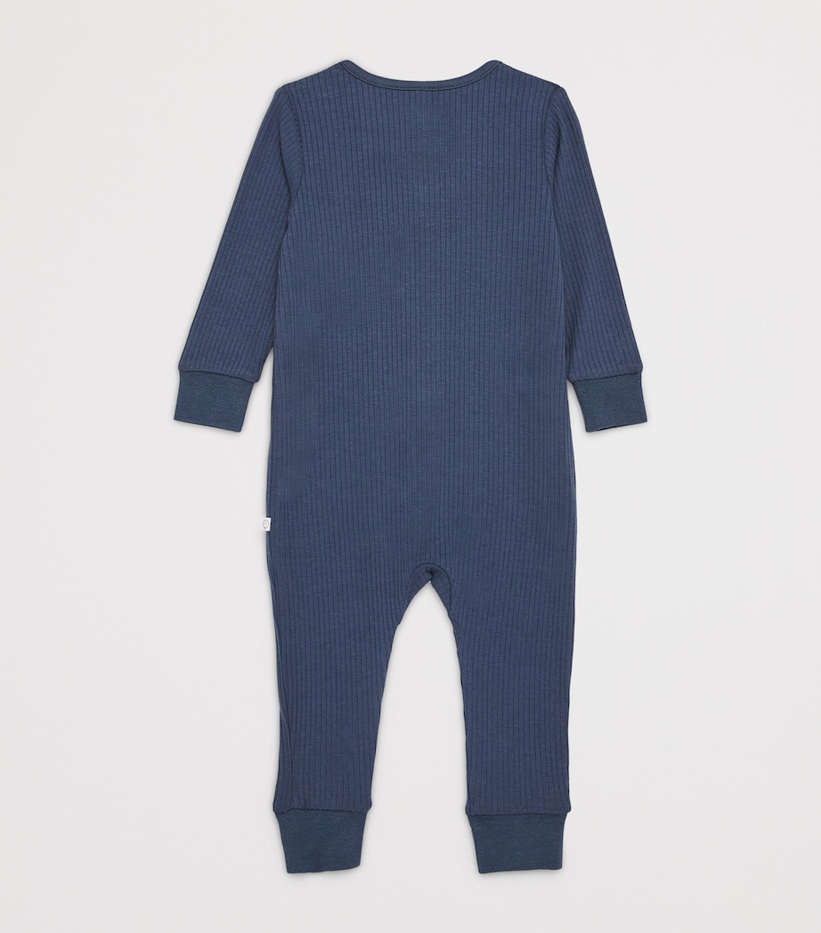 Ribbed Clever Zip Playsuit (9-12 Months) RIBBED NAVY Image 2