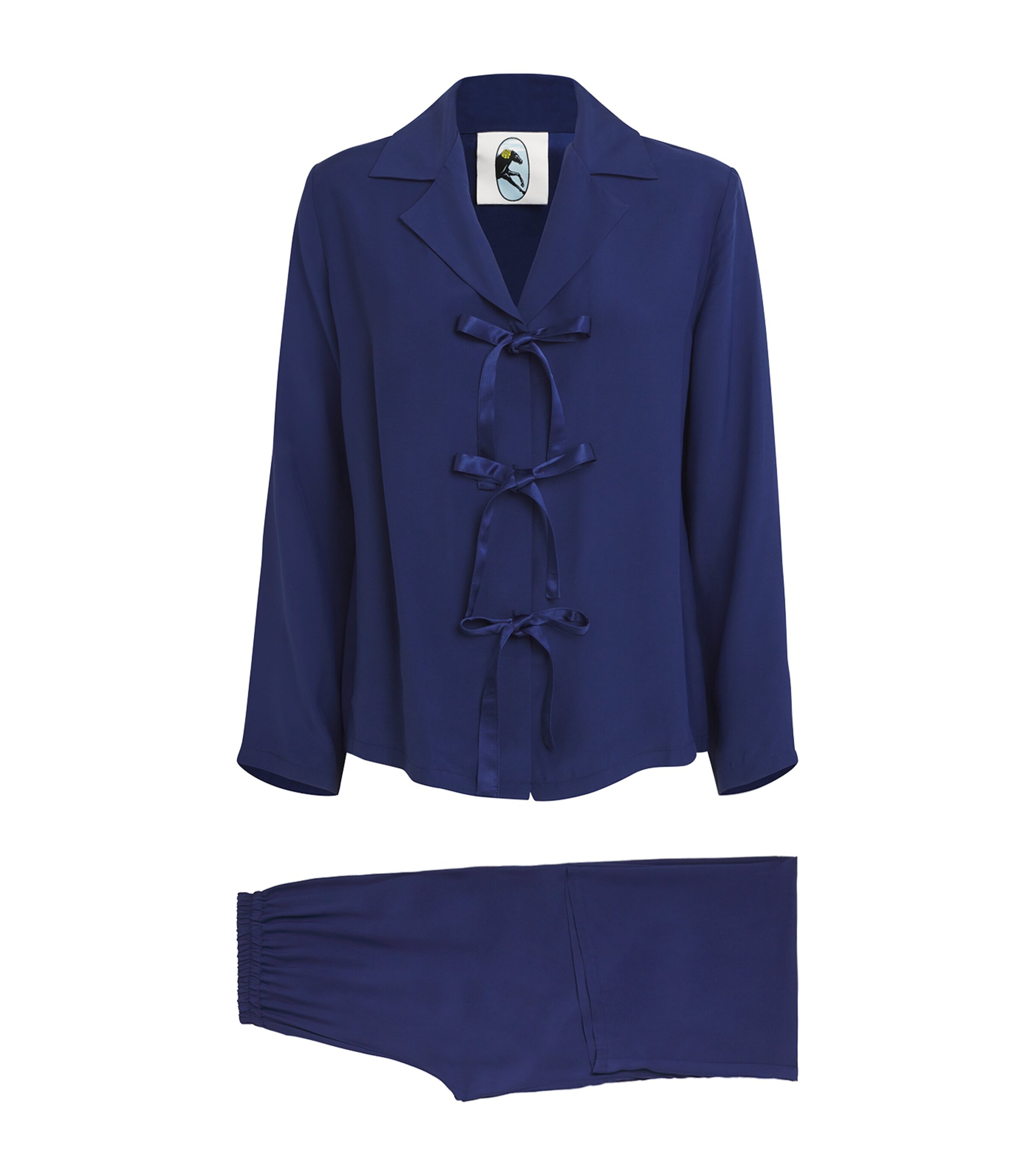 Sleeper Womens The Bow Pyjama Set Navy Image 1