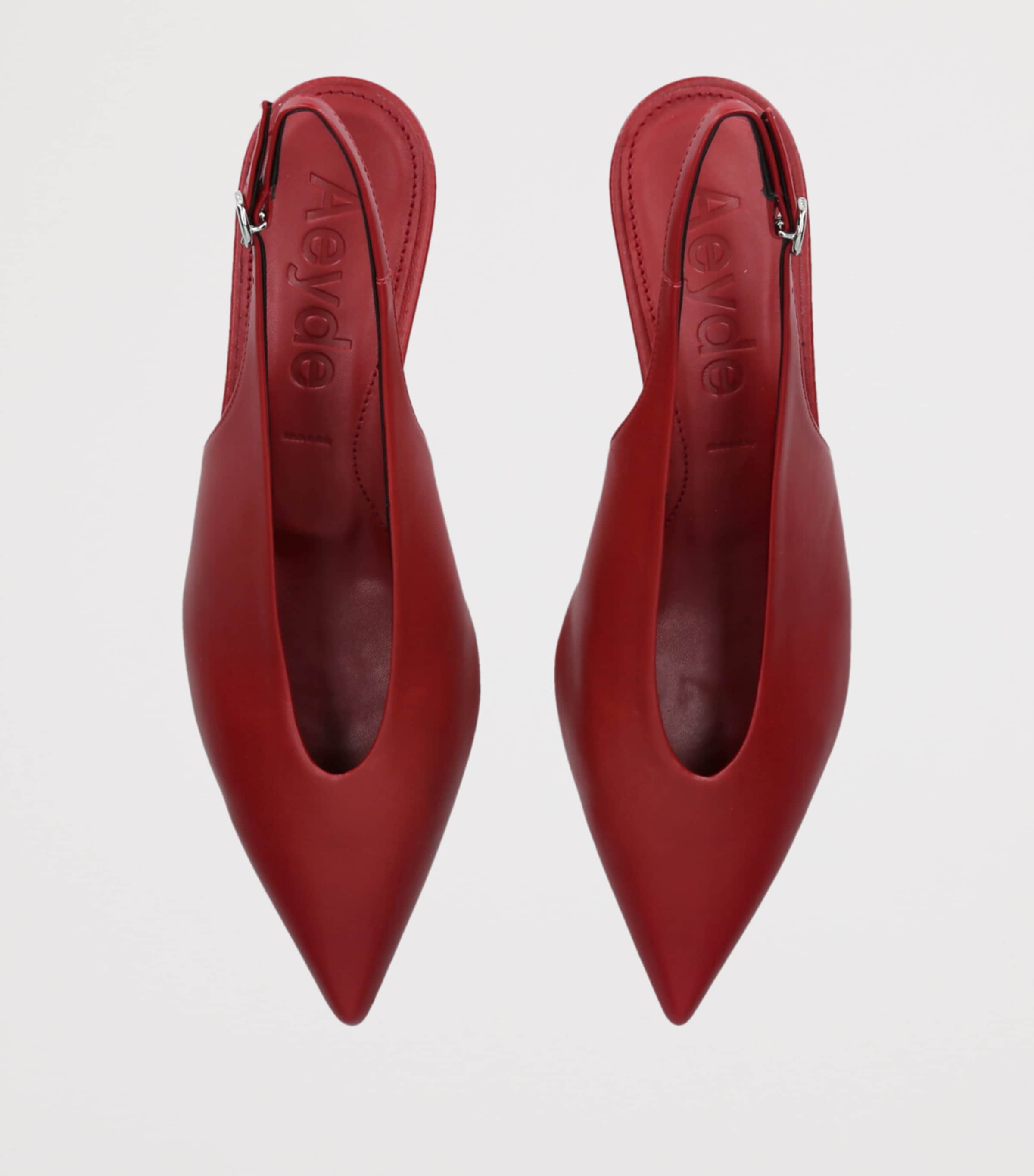 Leather Camila Slingback Pumps 35 RED Image 4