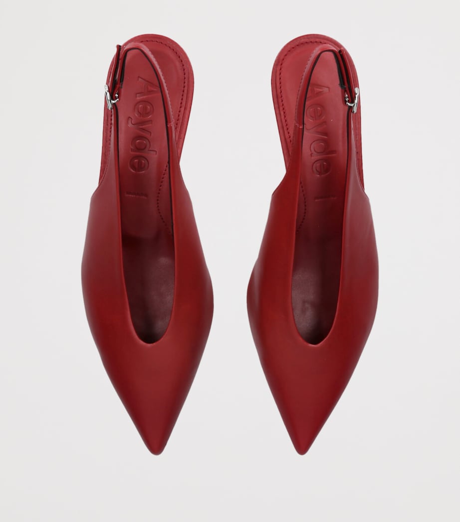 Leather Camila Slingback Pumps 35 RED Image 4