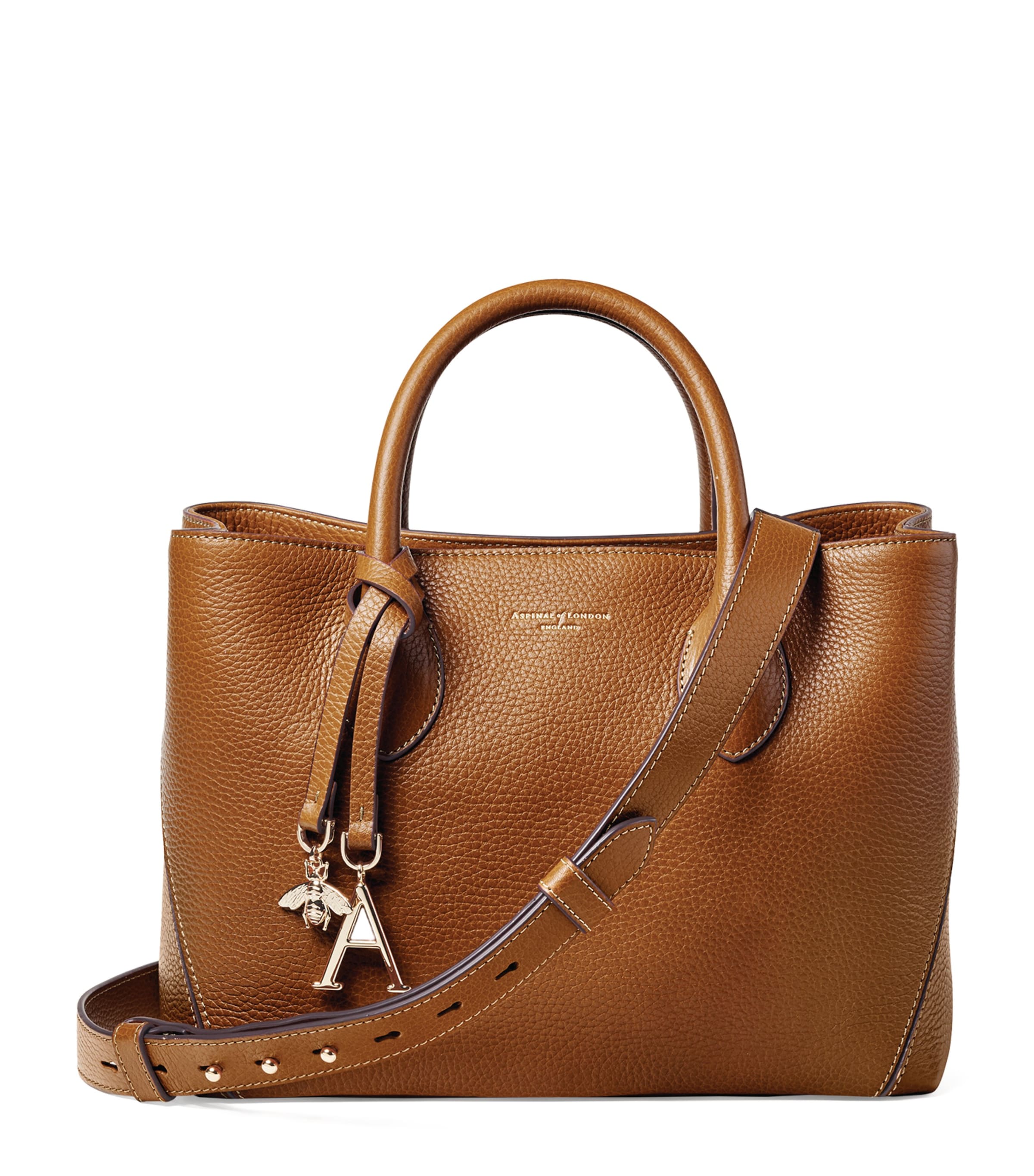 ASPINAL OF LONDON MIDI LEATHER LONDON TOTE BAG 