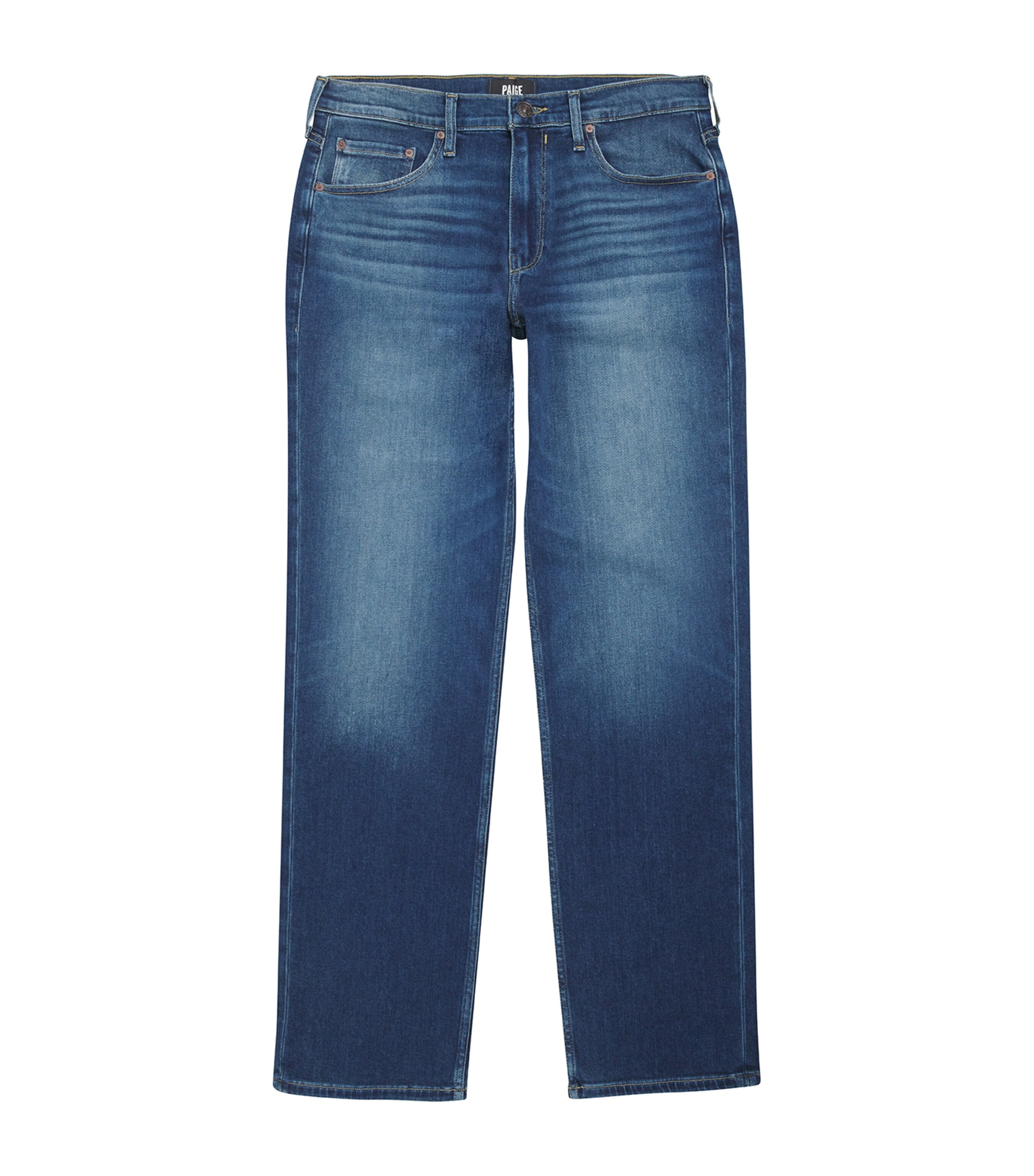 Paige Transcend Vintage Doheny Straight Jeans In Blue