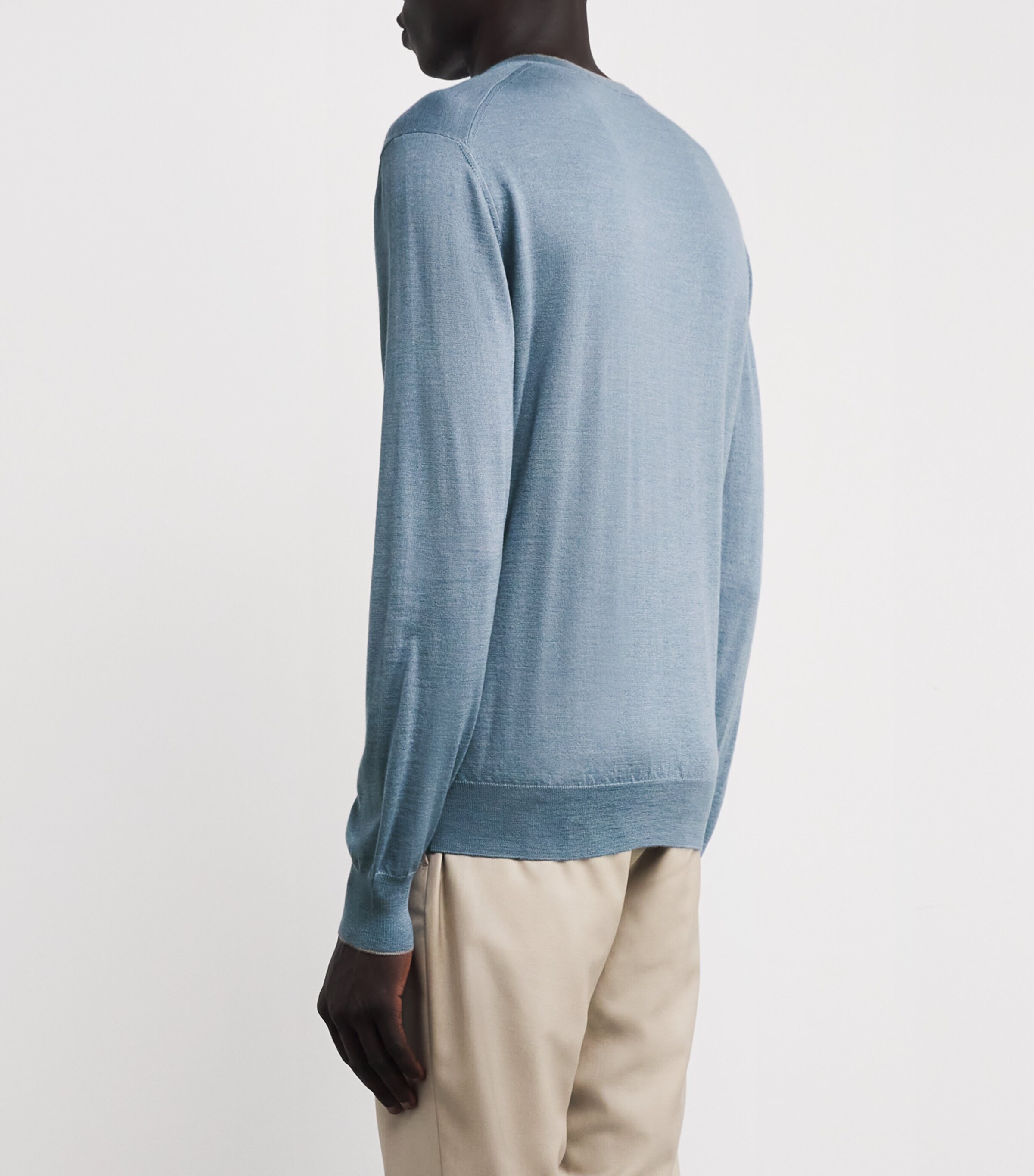 Fioroni Cashmere Mens Cashmere V-Neck Sweater Shark Image 4