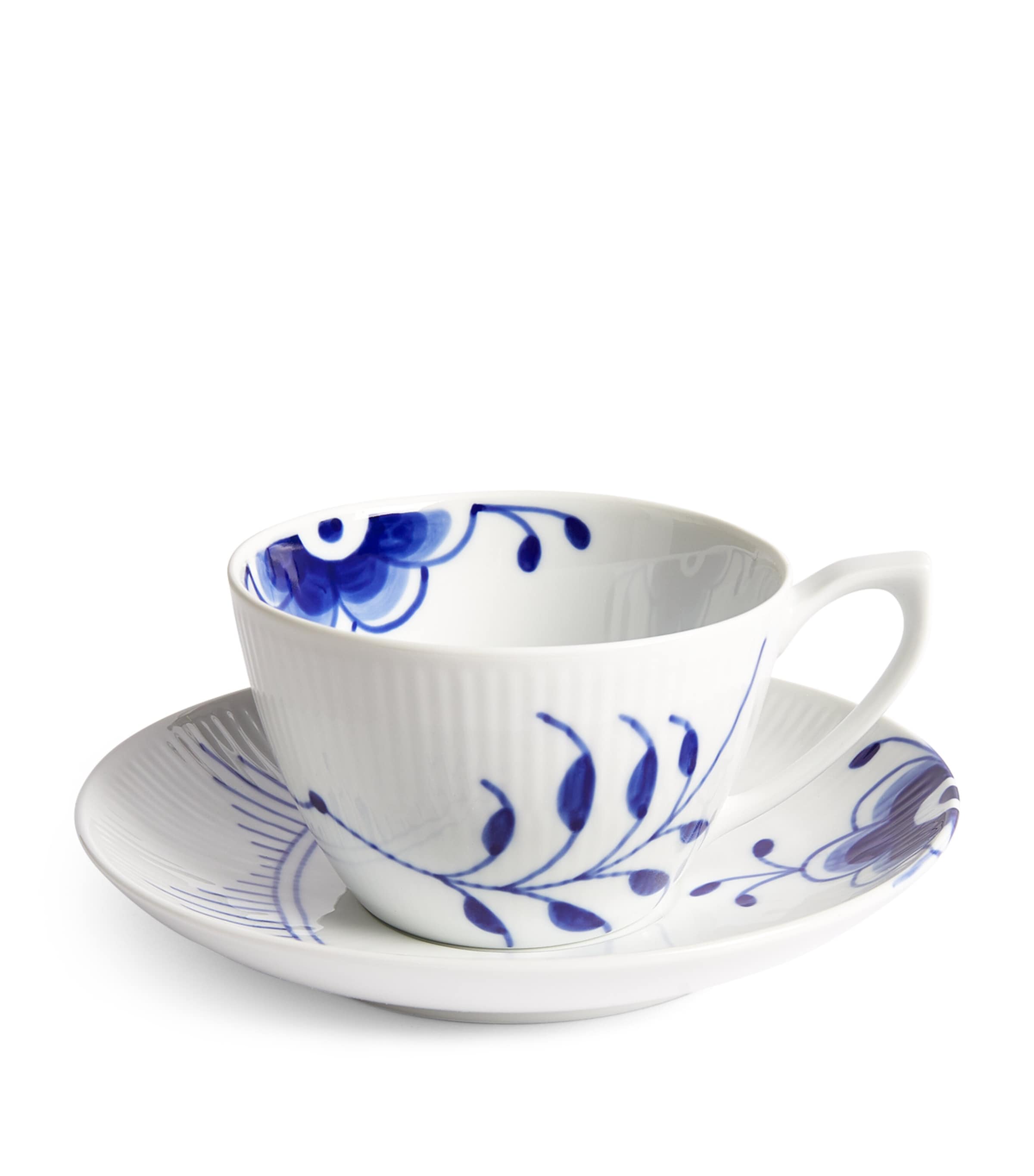 Blue Fluted Mega Cup & Saucer (250ml) BLUE Image 2