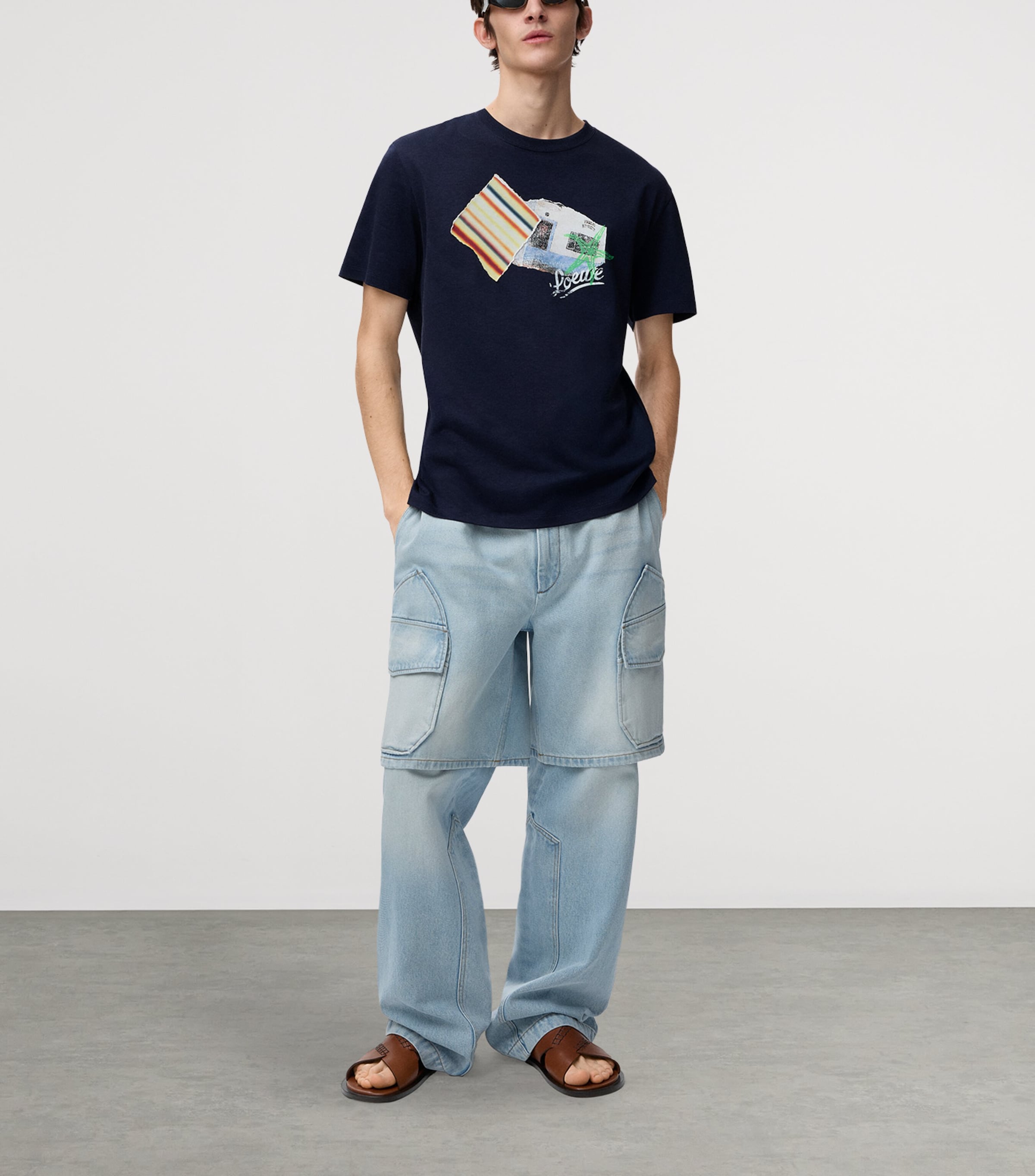 LOEWE Mens x Paula's Ibiza Relaxed T-Shirt Navy Blue Image 2