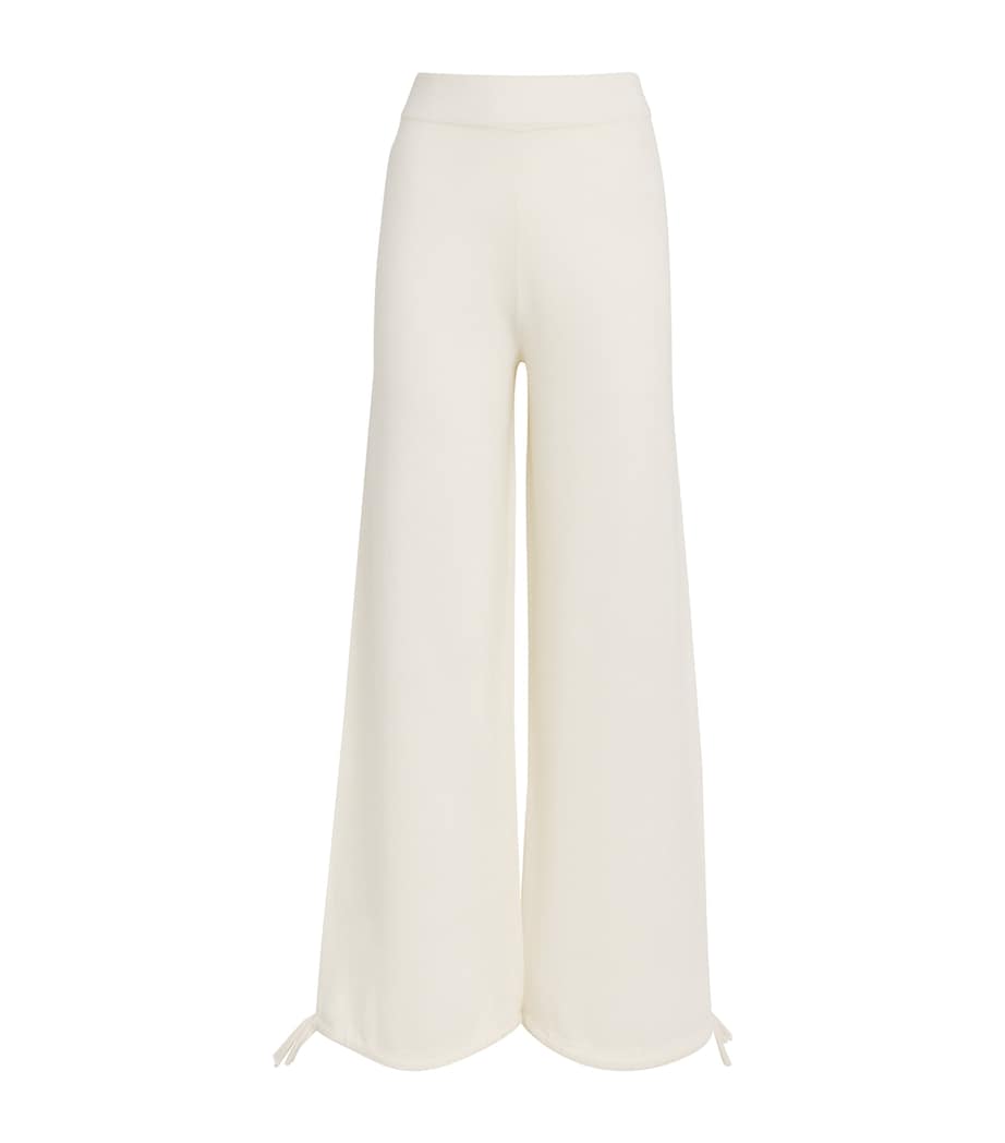 Knitted Wide-Leg Trousers WHITE Image 1