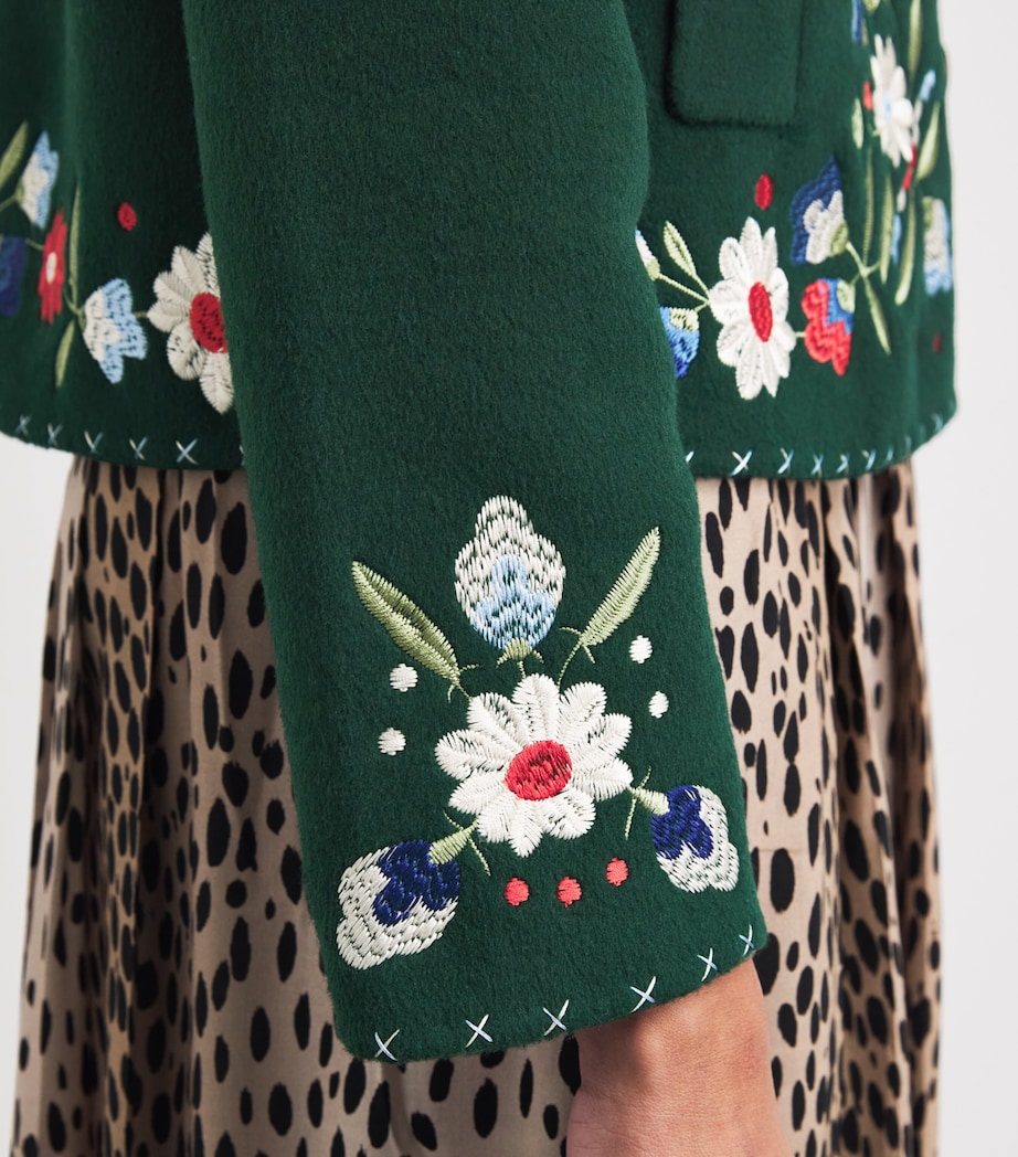 Wool-Blend Embroidered Jude Blazer BLISS EMB GREEN Image 6