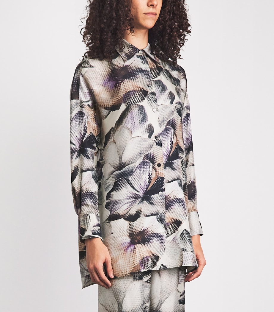 Agnona Womens Silk Printed Shirt Mauve Image 4