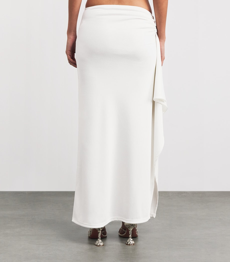 Ribbed Crystal Maxi Skirt WHITE Image 4