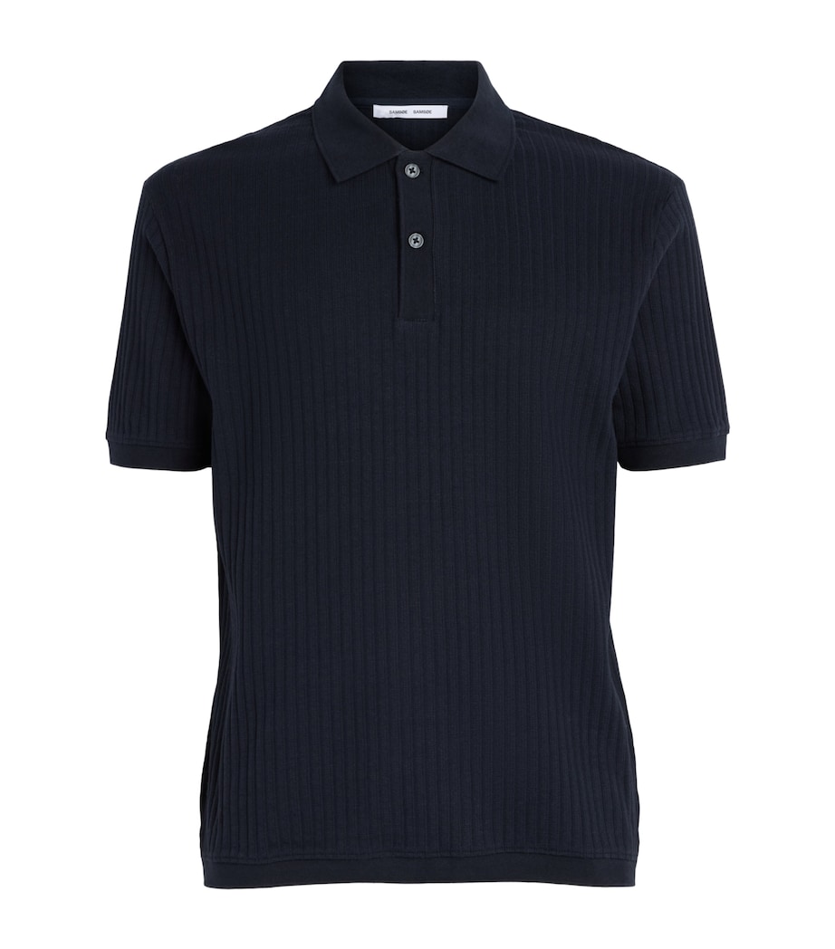 Samsøe Samsøe Mens Organic Cotton Rib-Kit Sajase Polo Shirt Salute Image 1