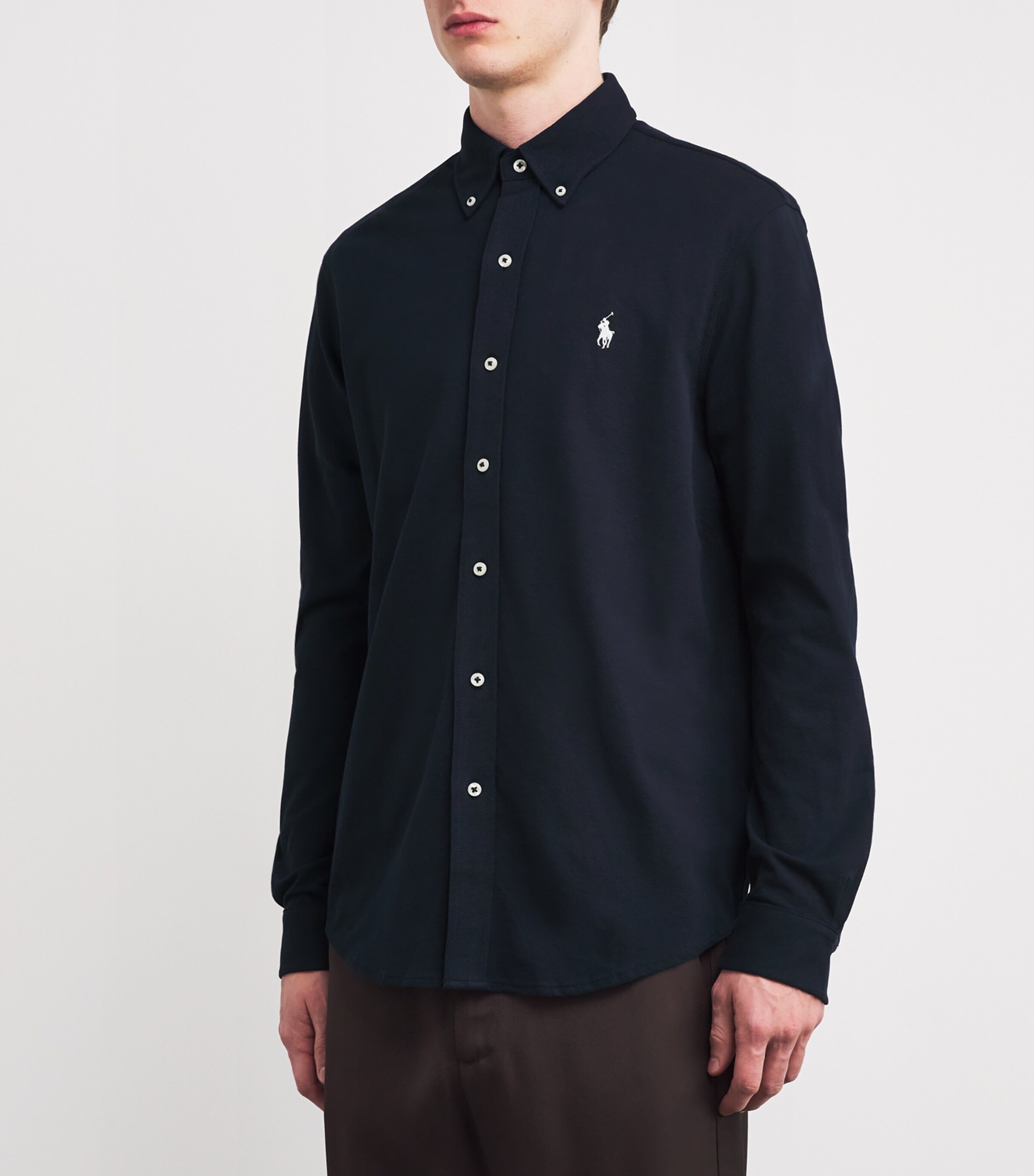 Cotton Textured Shirt NAVY Image 3