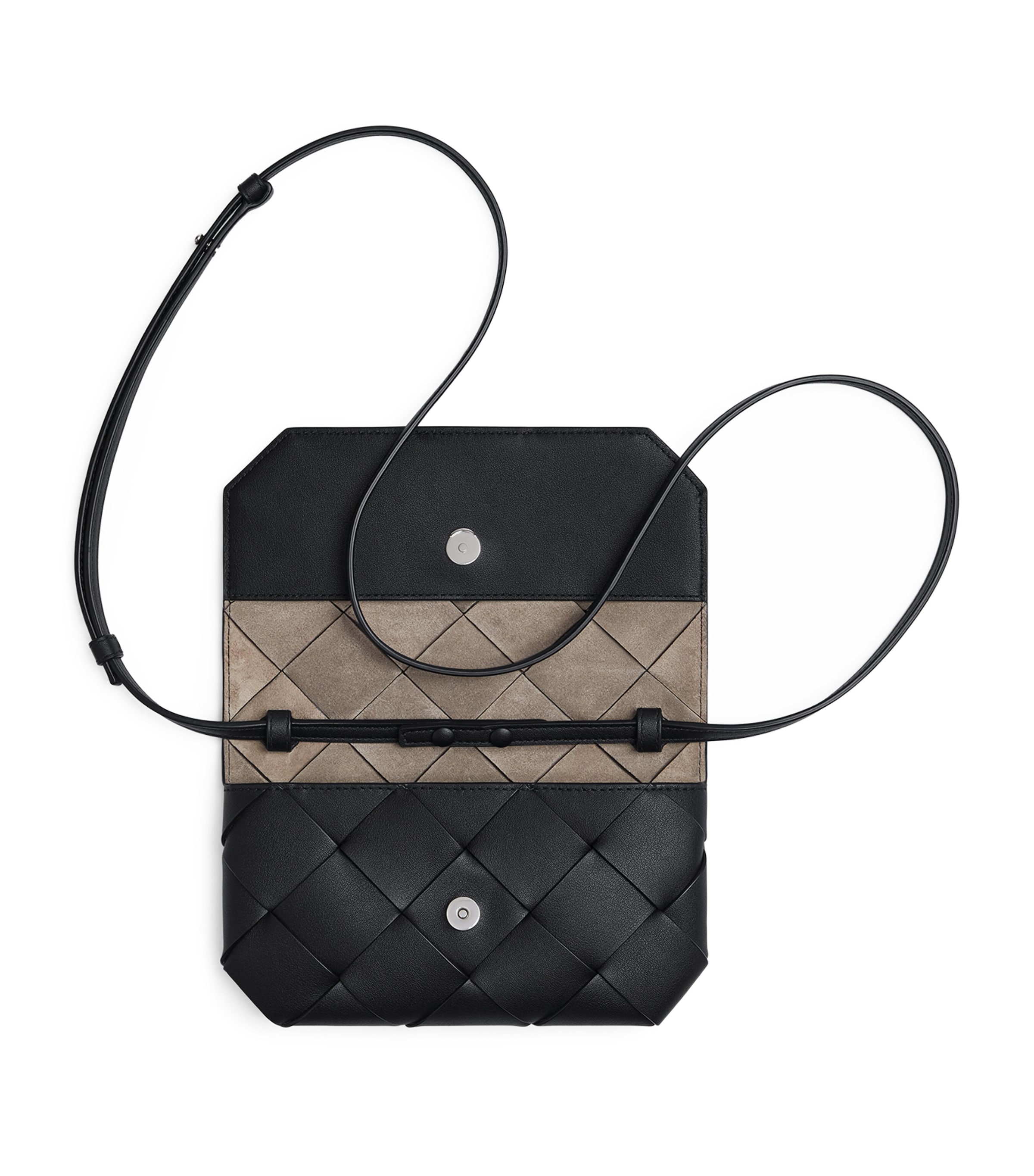 Leather Intreccio Cross-Body Pouch 8803 Image 3