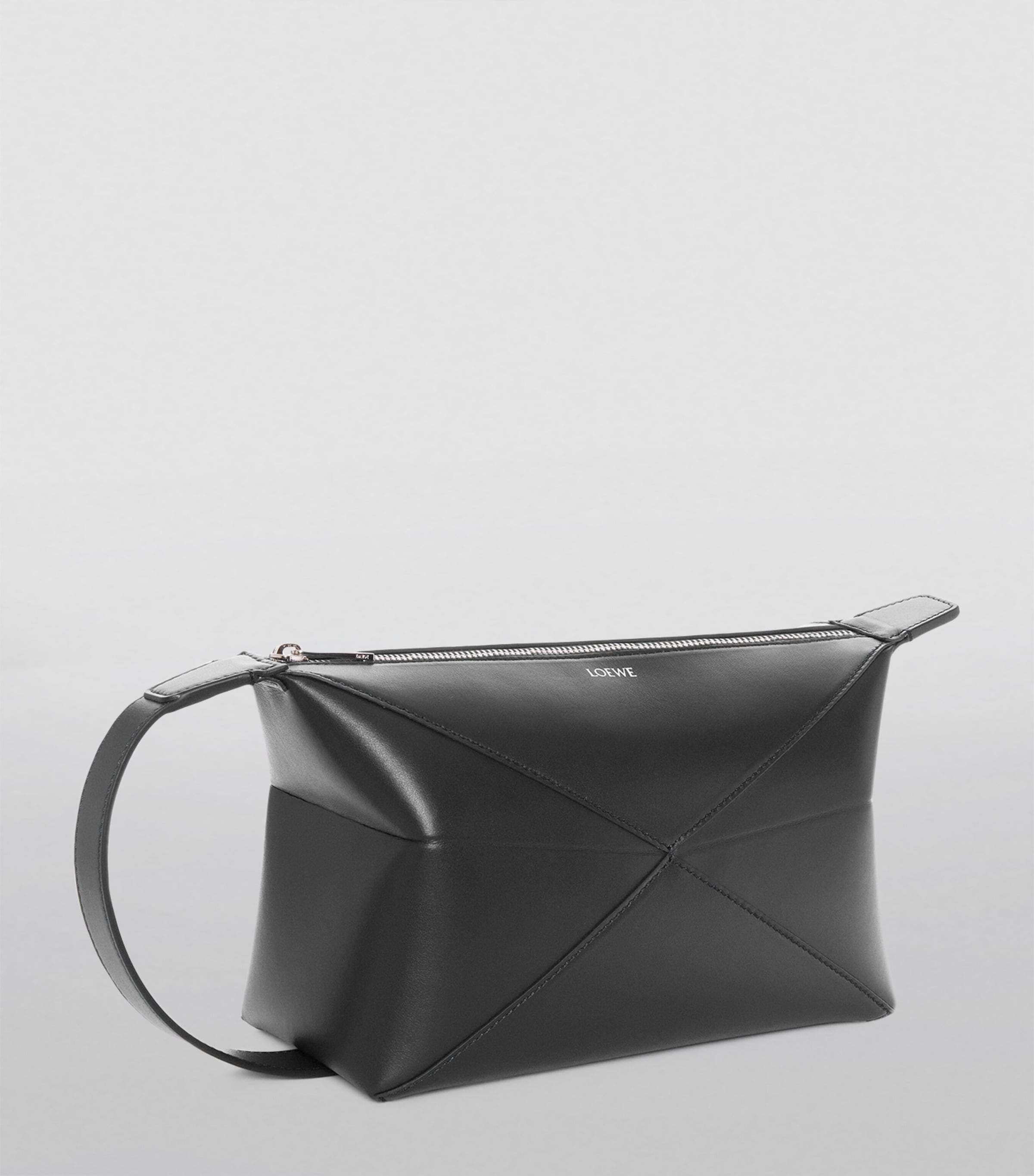 LOEWE Puzzle Fold Wash Bag Black Image 3