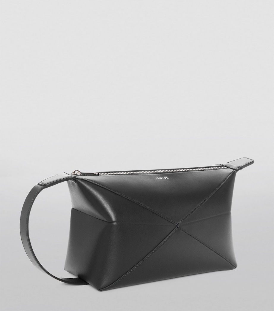 LOEWE Puzzle Fold Wash Bag Black Image 3