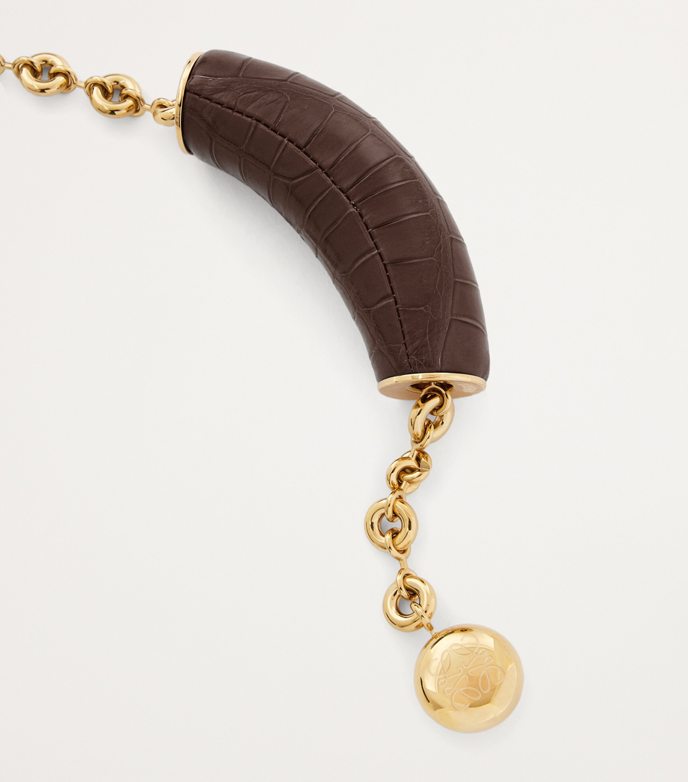 Small Crocodile Squeeze Shoulder Bag CHESTNUT Image 7