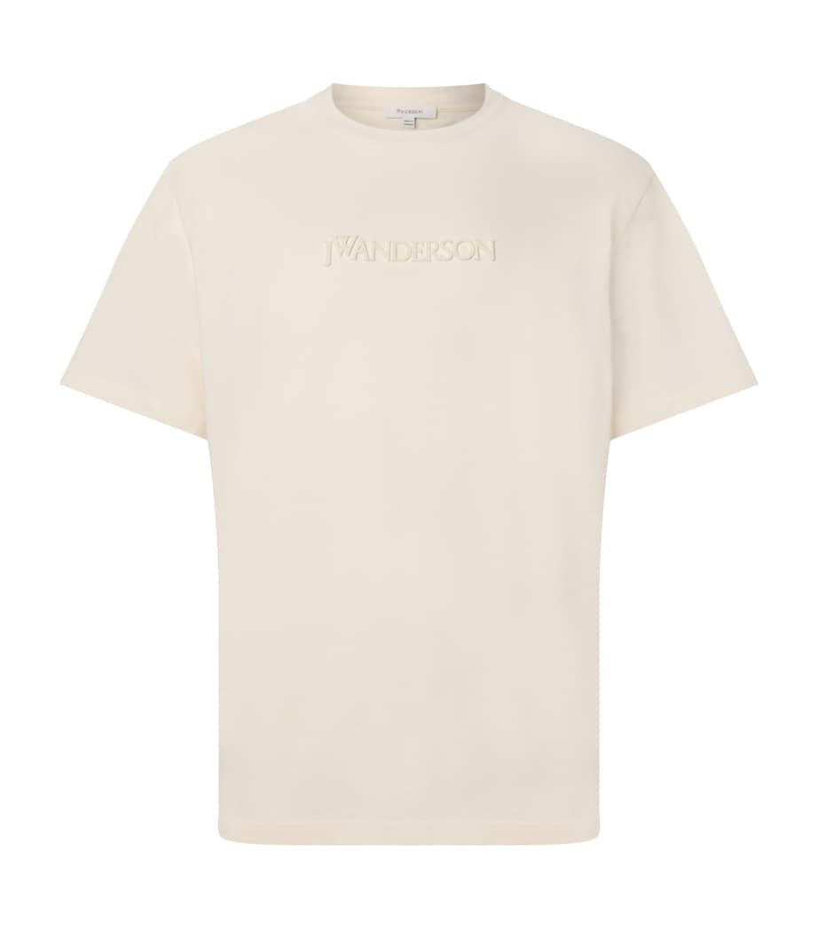 Cotton Logo Embroidered T-Shirt OFF WHITE Image 1