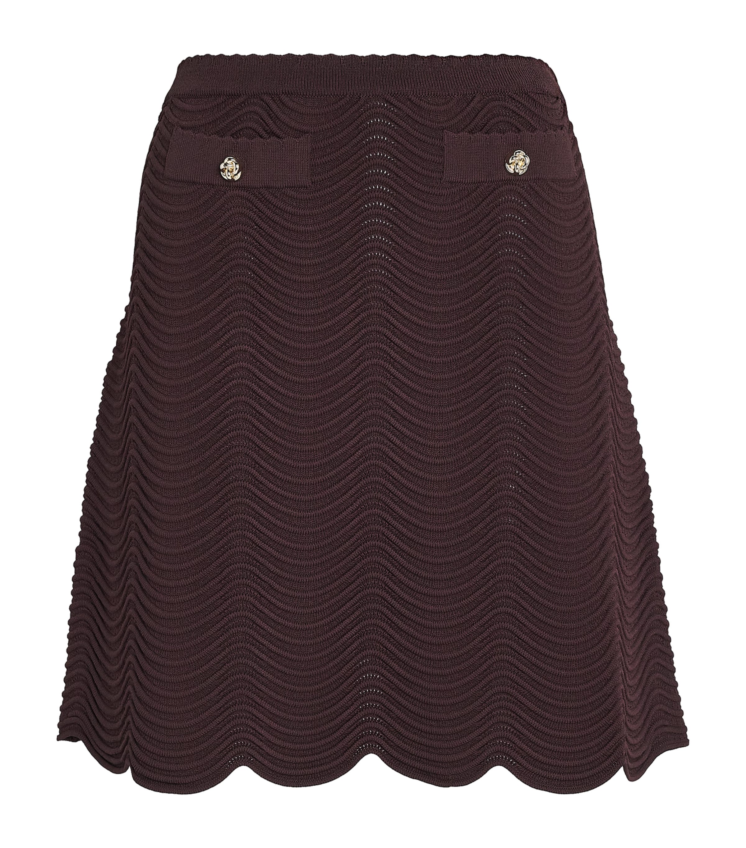 Sandro Paris Womens Knitted Mini Skirt Brown Image 1