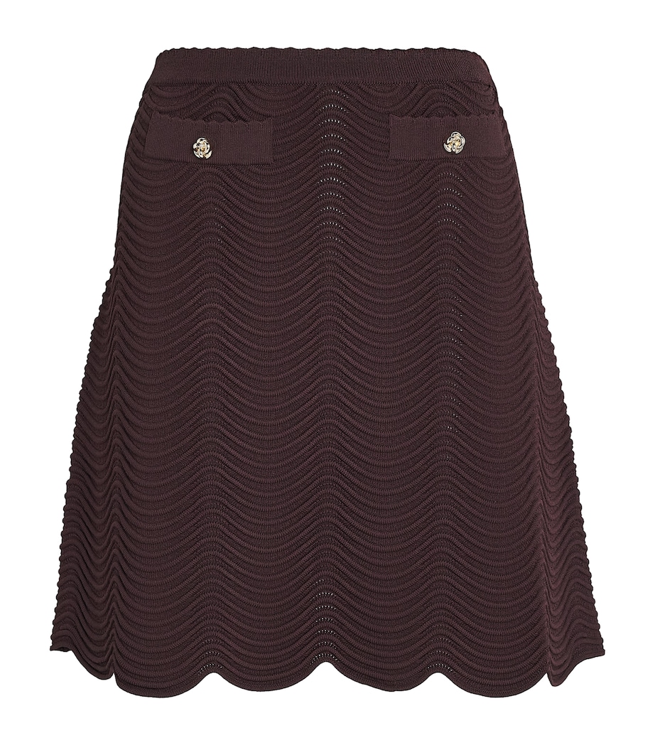 Sandro Paris Womens Knitted Mini Skirt Brown Image 1