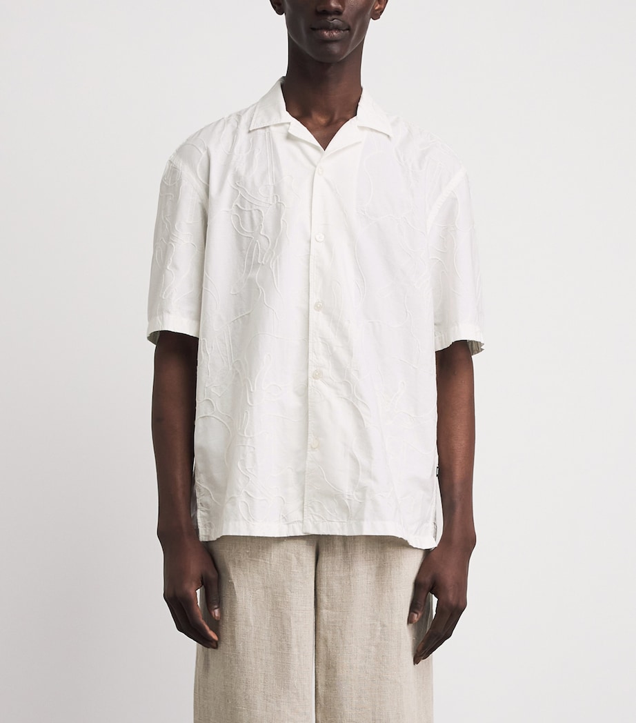 BOSS Mens Cotton Embroidered Shirt White Image 4