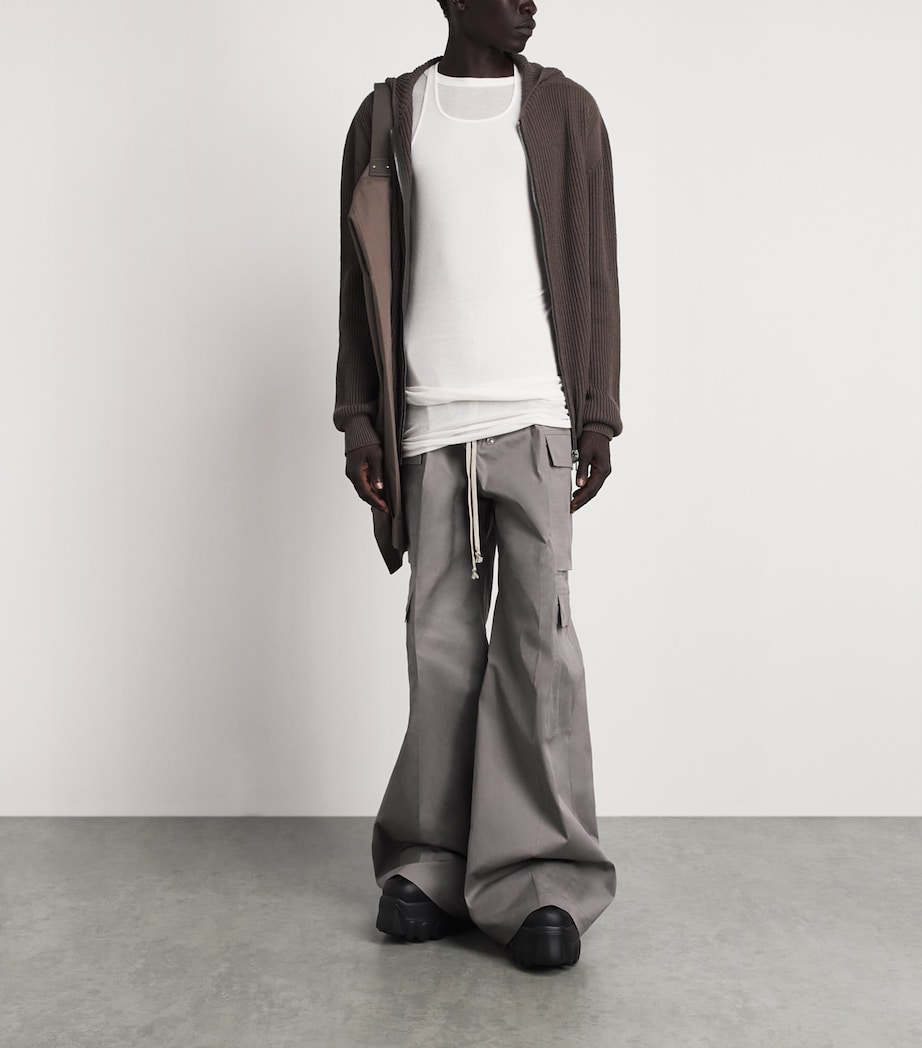 Rick Owens Mens Cargobelas Wide-Leg Trousers Steel Image 2