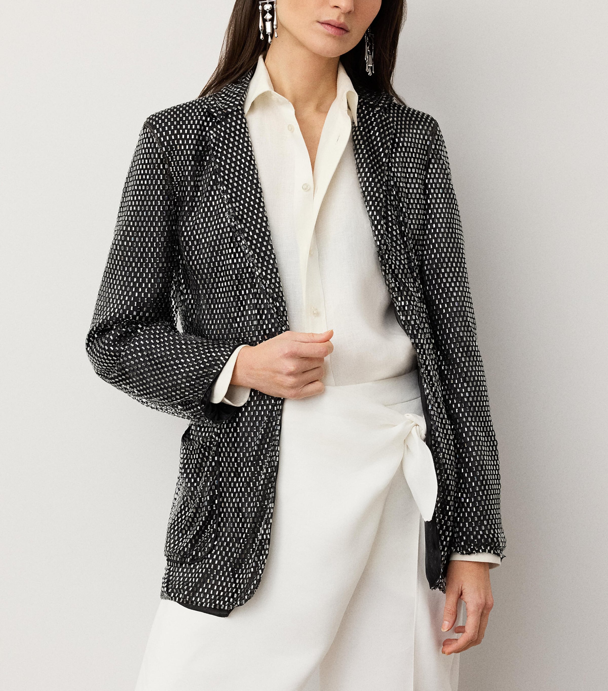 Ralph Lauren Collection Womens Embellished Brynn Jacket Black Image 2