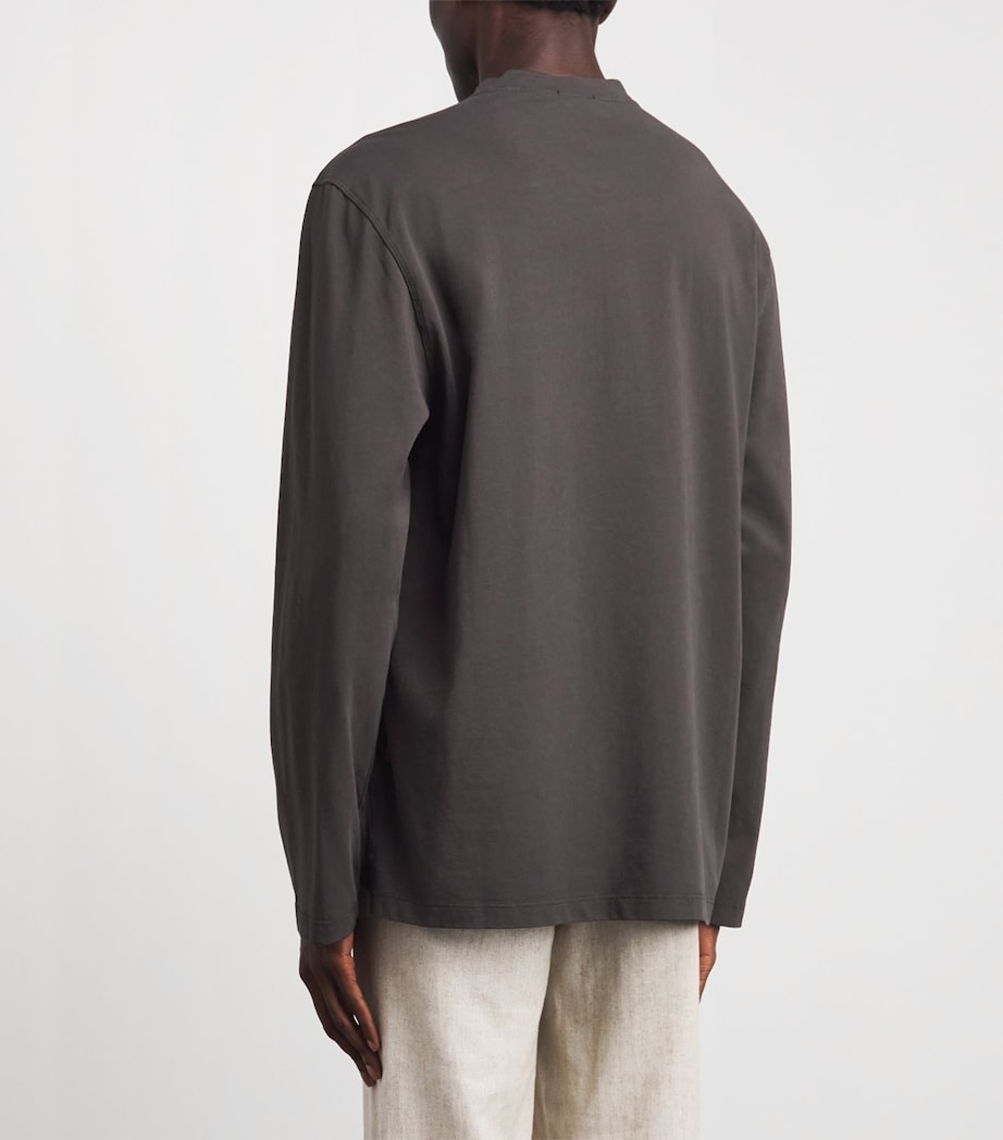 Barena Mens Cotton Jersey Henley Top Moro Image 5