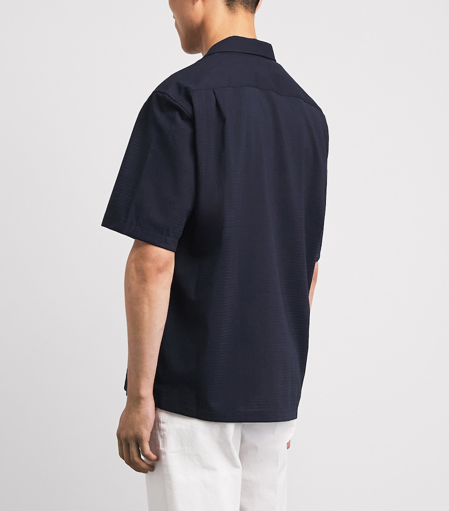 BOSS Mens Wool-Blend Shirt Dark Blue Image 5