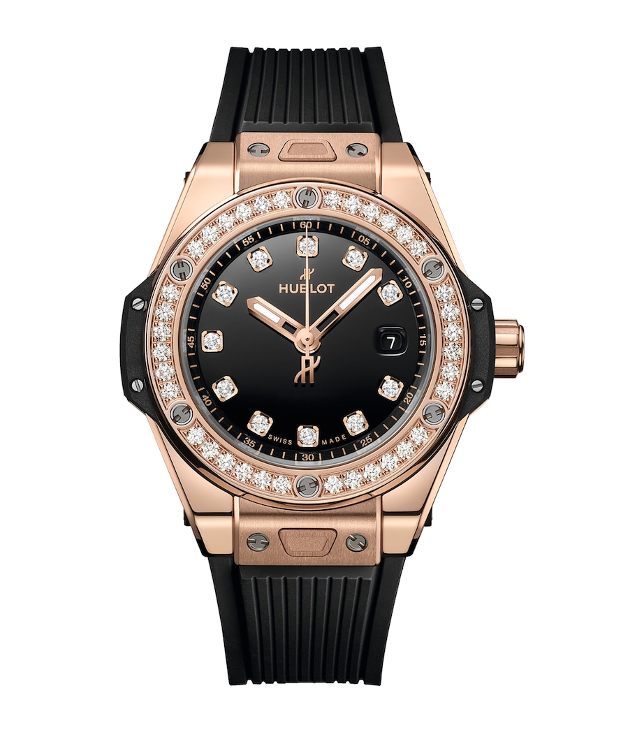 King Gold and Diamond Big Bang One Click Watch 33mm BLACK Image 1