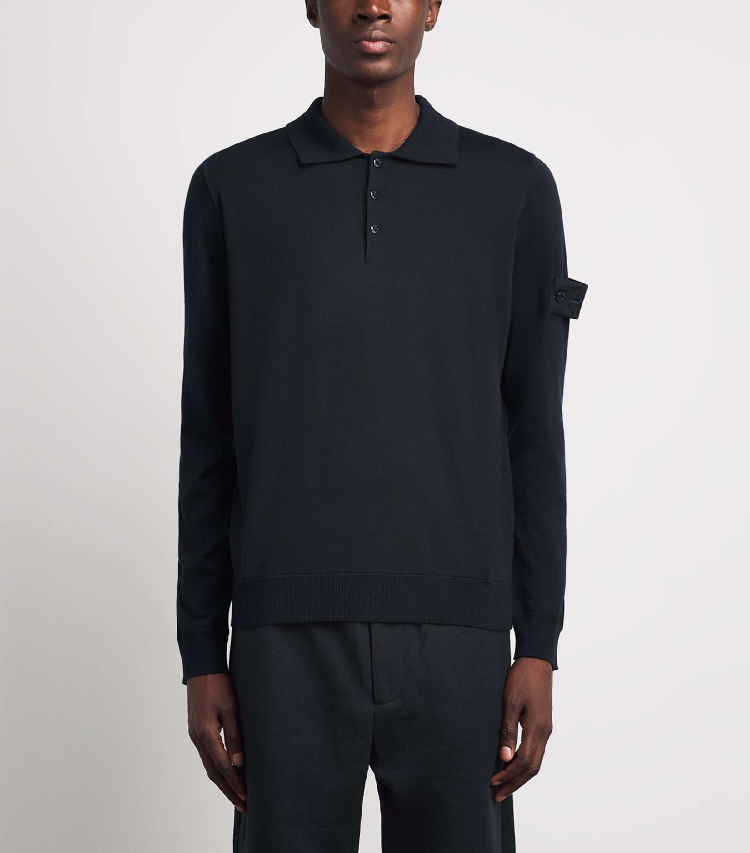 Stone Island Mens Virgin Wool Ghost Polo Sweater Image 4