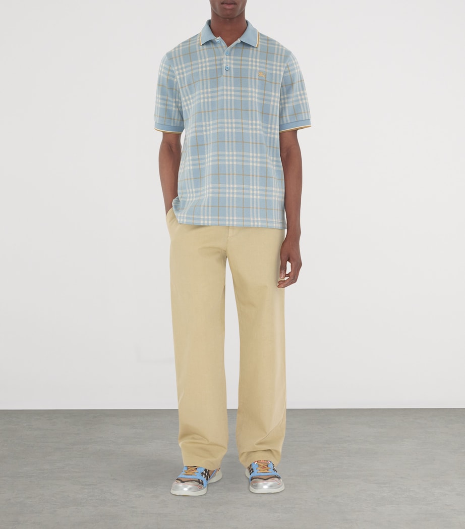 Cotton Check Jacquard Polo Shirt FOG IP CHECK Image 2